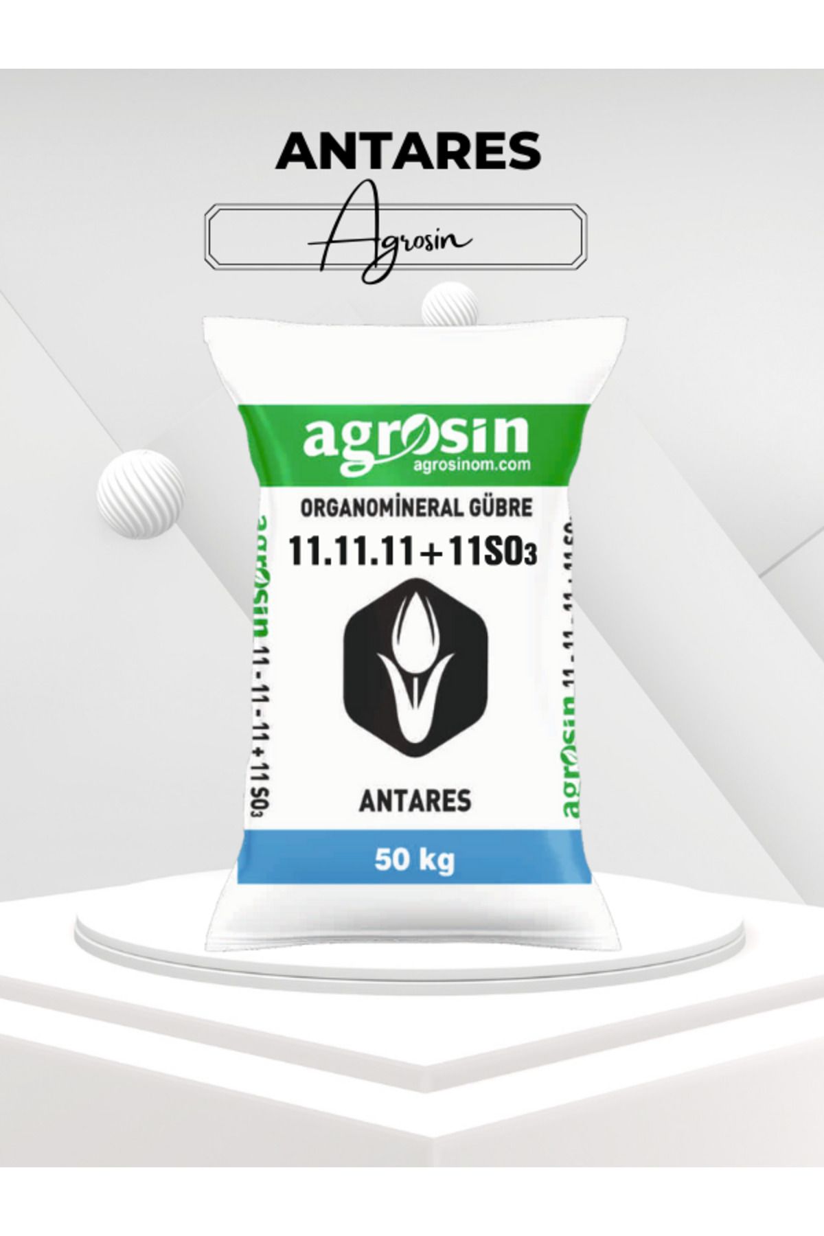 Agrosin Antares Np'li Katı Organomineral 11+11+11+11 SO3 Granül Gübre (50 KG)