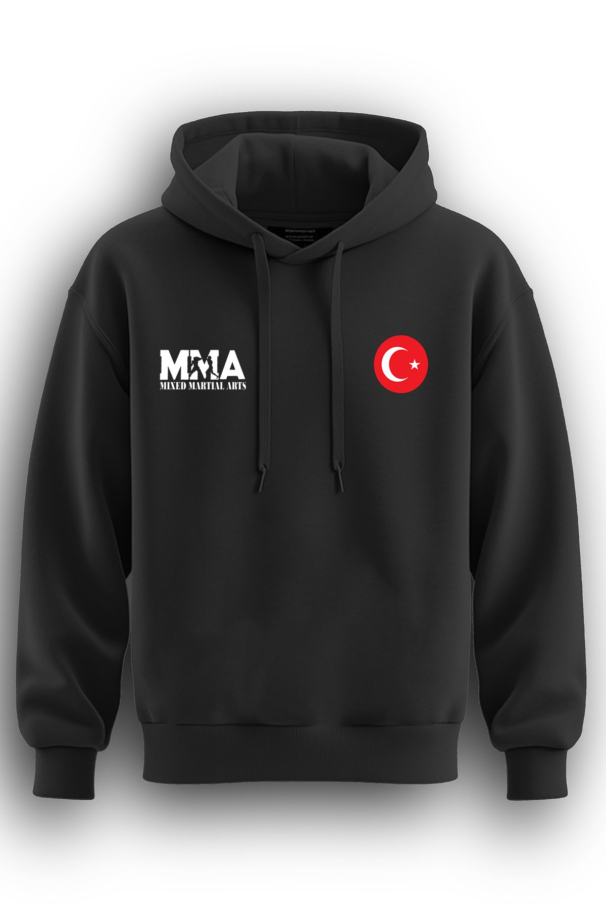 TOP GLORY-Mma Moon Star Printed Hooded Sweatshirt - 3 String Raster Mmax75004 3