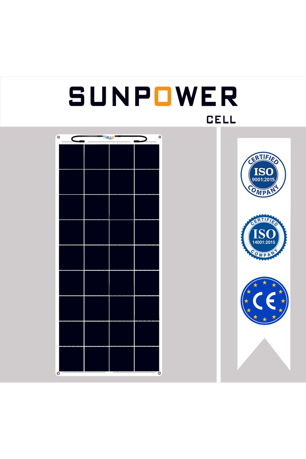 Flexa 130 Watt Sunpower Cell Esnek Güneş Paneli