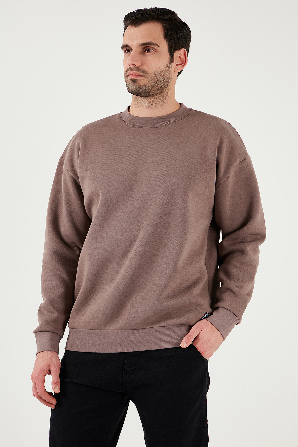 Buratti Regular Fit Bisiklet Yaka Pamuklu İçi Tüylü Yumuşak Şardonlu Sweat Erkek SWEAT 5905255 görsel 4