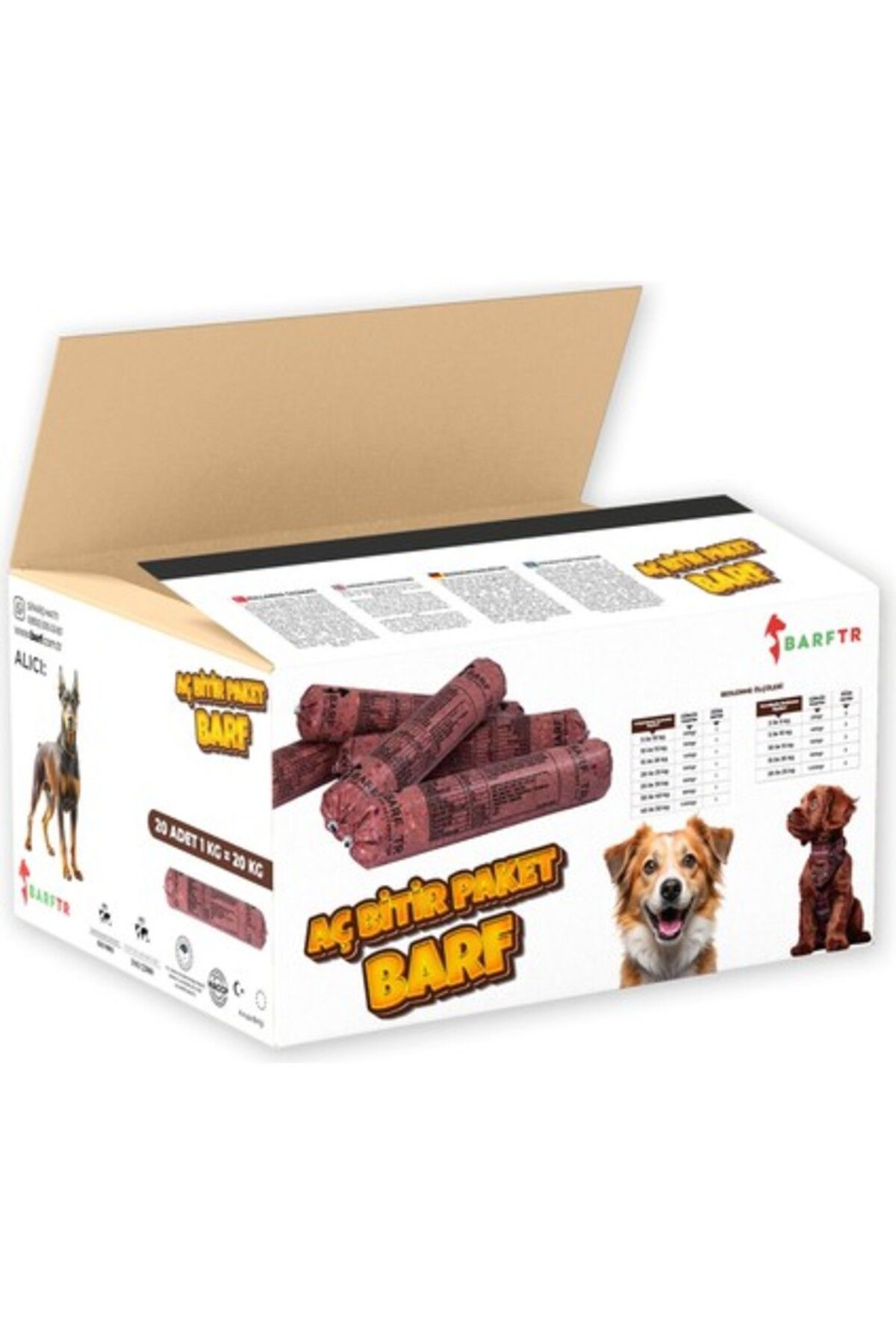 Orqinel Mix Barf 20 kg Aç Bitir Paket Köpek Maması