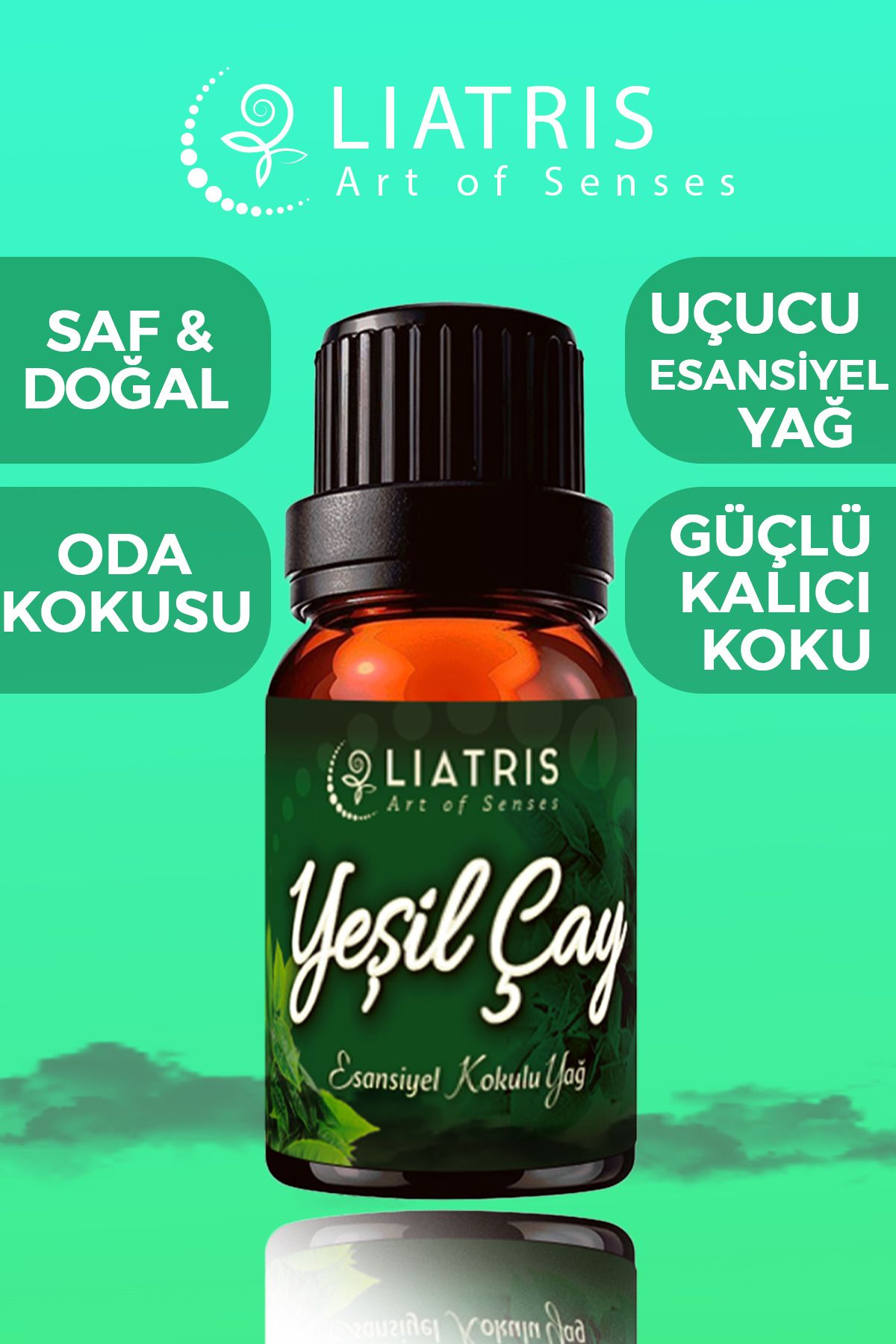 liatris Yeşil çay esansiyel uçucu yağ,hava nemlendirici,buhurdanlık,oda parfümü 10ml %100 Saf & doğal koku