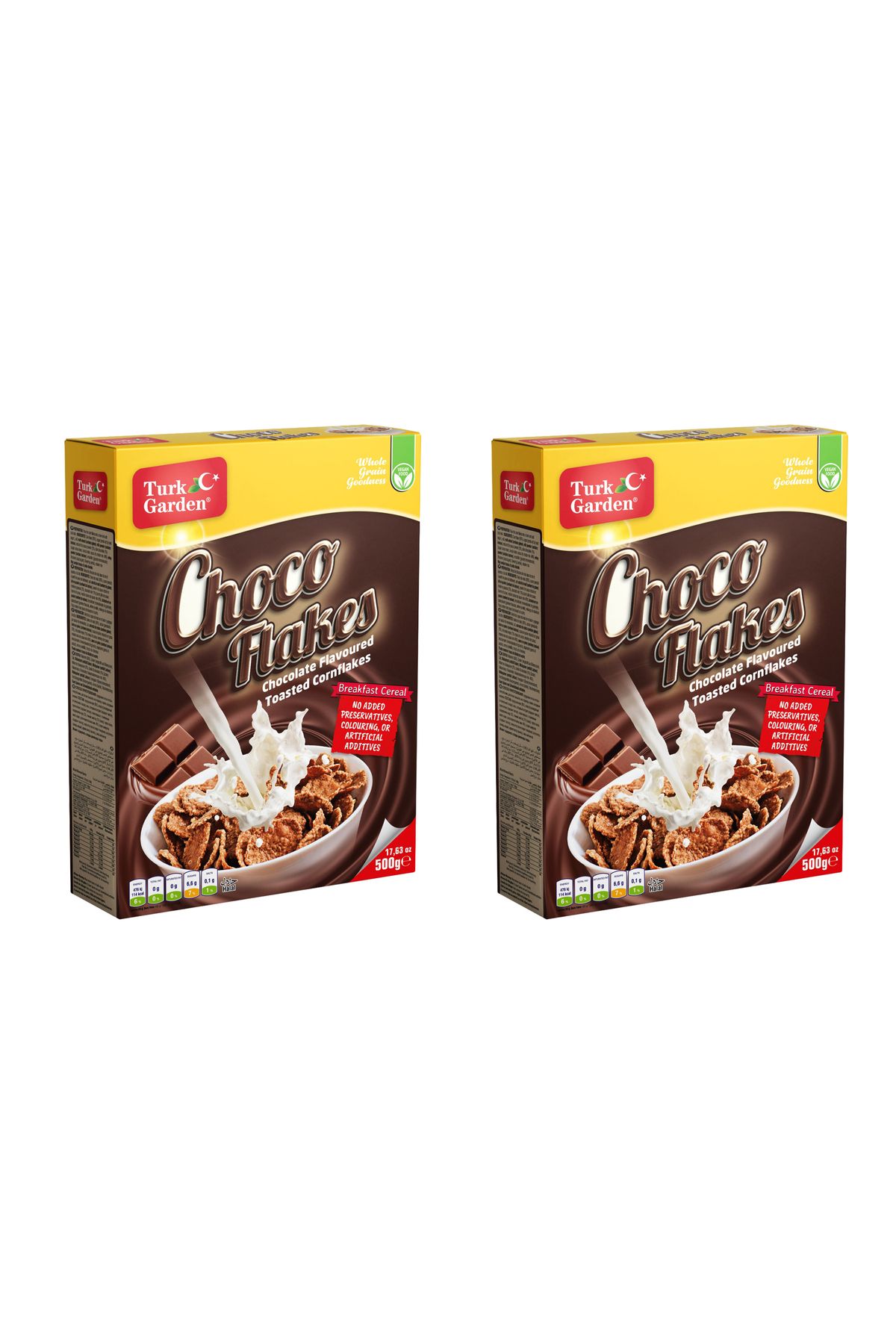 TURK GARDEN ChocoFlakes Kakaolu Mısır Gevreği 500 gr 2'li Paket