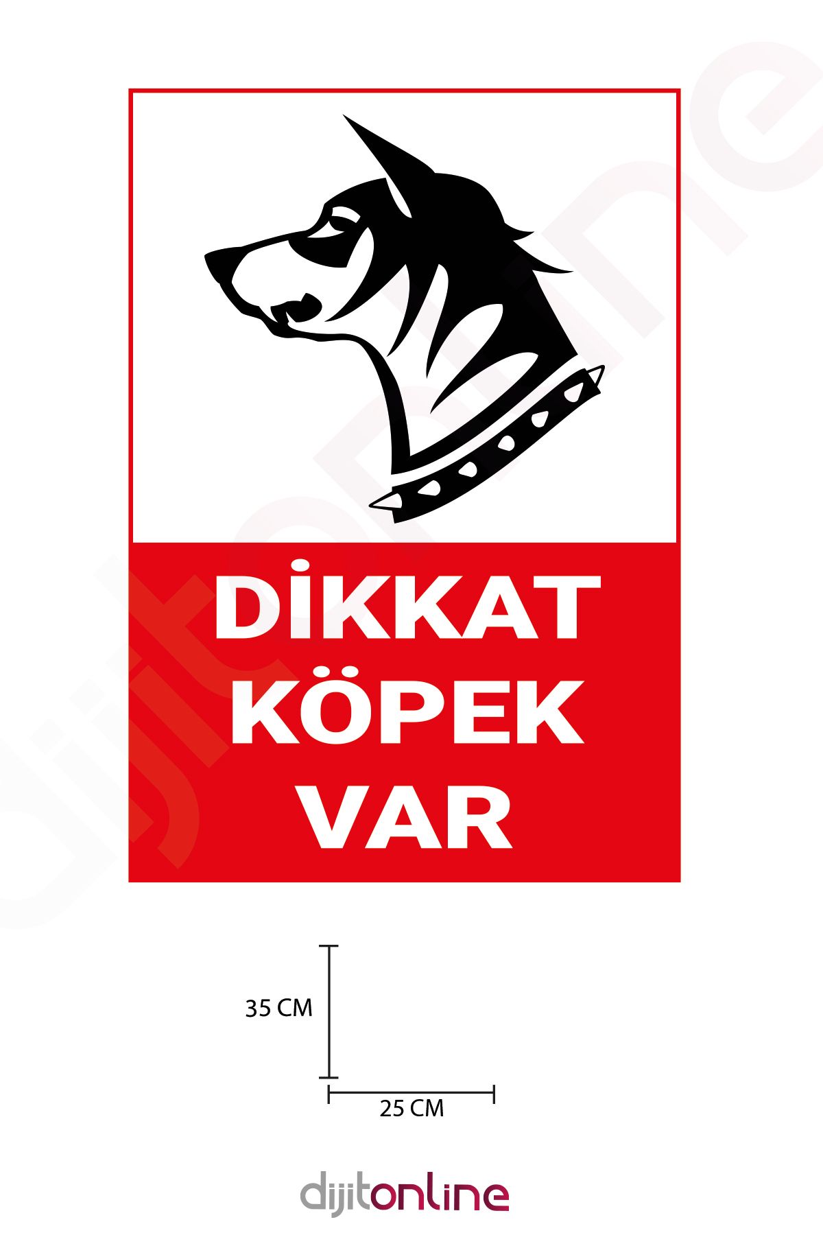 Dijitonline 3 Adet Dikkat Köpek Var Uyarı Sticker - Uyarı Sticker - 25x35 Cm