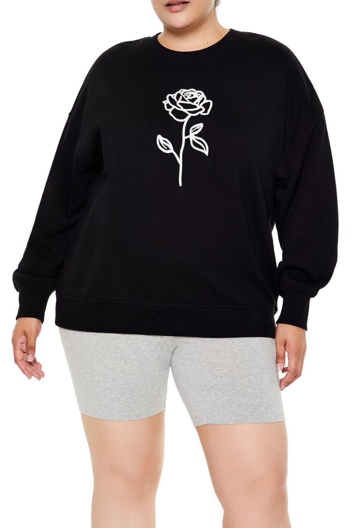 Forever 21 Plus Size Gül Desenli Sweatshirt