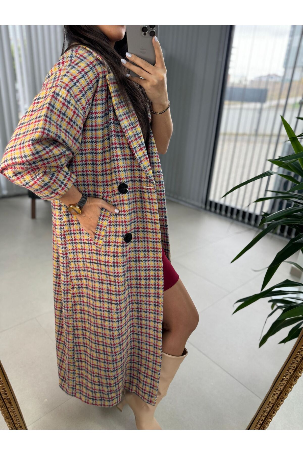 caddstore-Foo Yellow Transitional Lined Coat 6