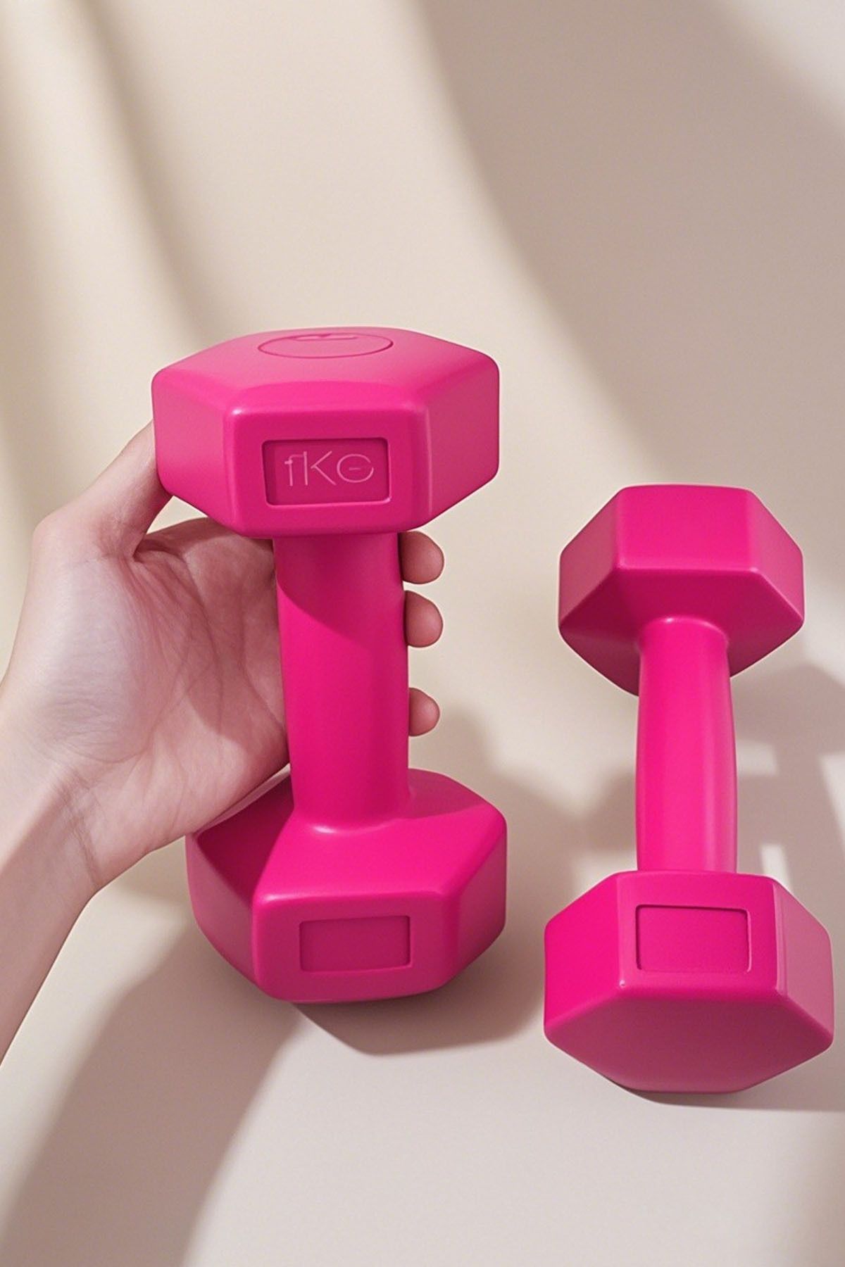 Jet 1Kg x 2 Adet Dambıl Ağırlık Seti Köşeli Plastik Dumbell Set