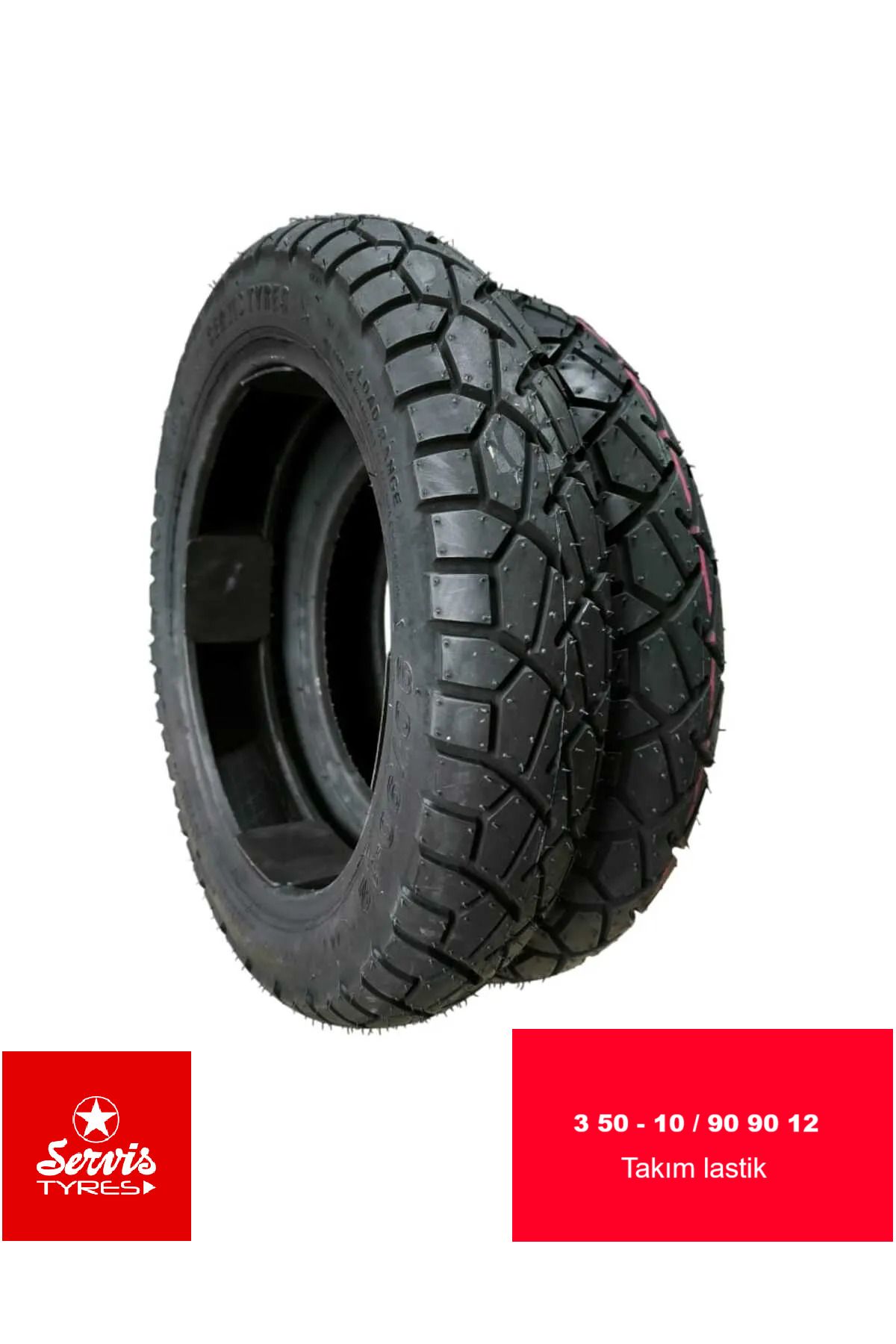 SERVİS TYRES 3.50/10 & 90/90-12 Lastik Takımı Honda Spacy Activa-s Spontini 6 Kat Yüksek Kalite