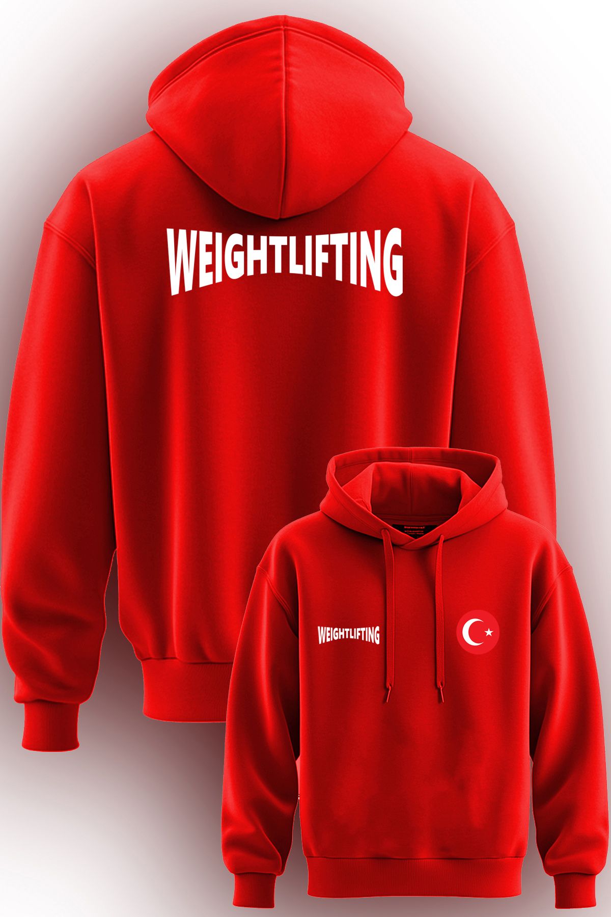 TOP GLORY Halter Baskılı 3 İp Şardonlu Kapüşonlu Sweatshirt