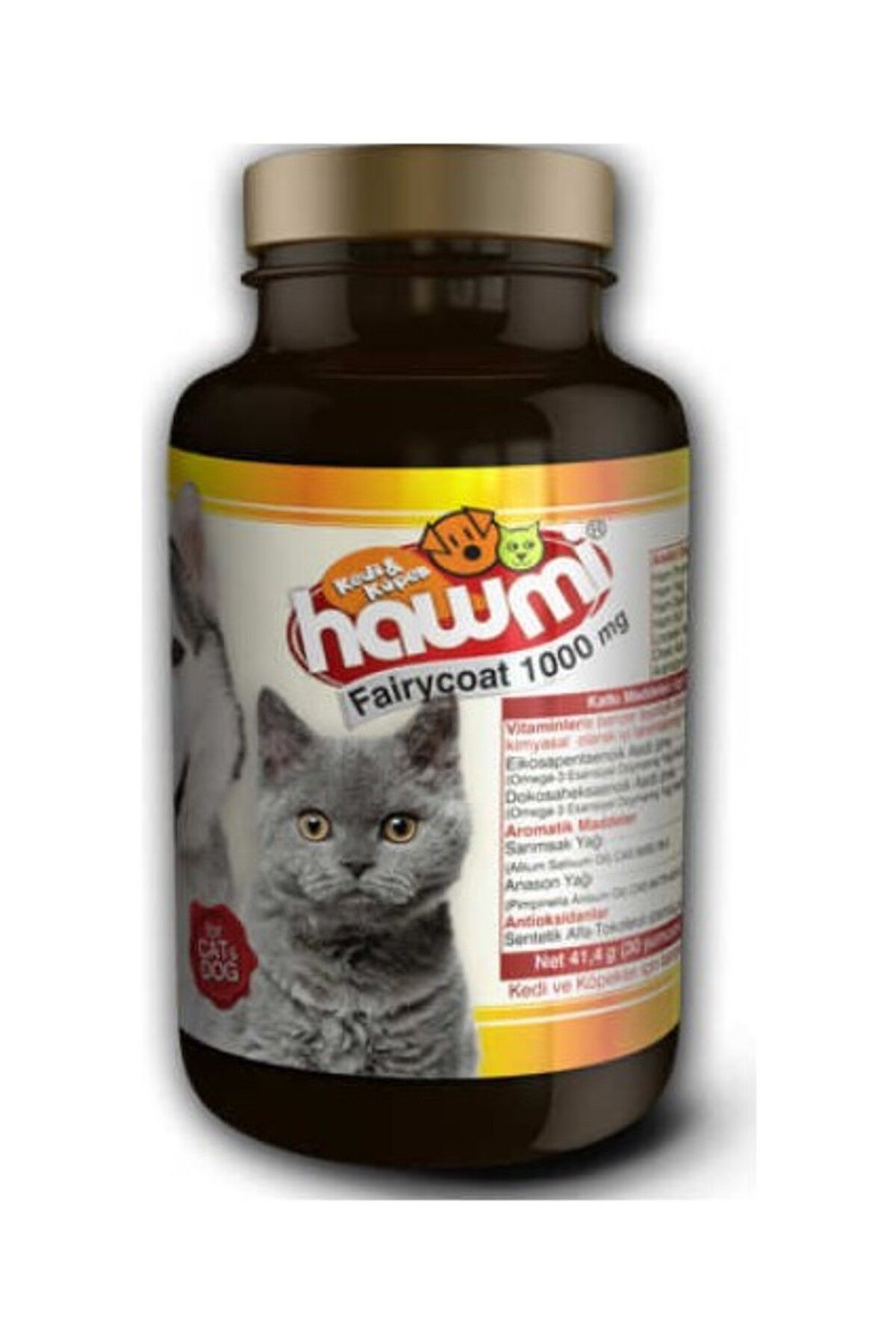 Hawmi Fairycoat 1000 Mg Kedi Ve Köpekler Için Tüy Deri Geliştirici Yağ Karışımı Formülü