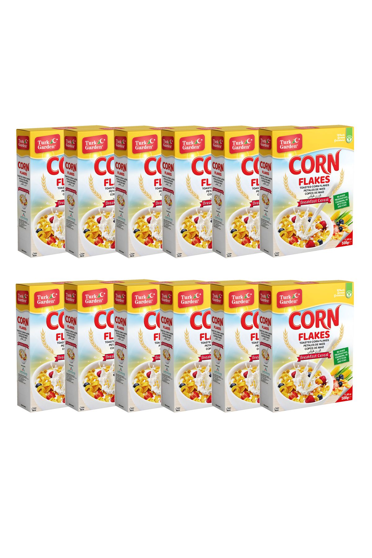 TURK GARDEN Corn Flakes Mısır Gevreği 500 gr 12'li Paket