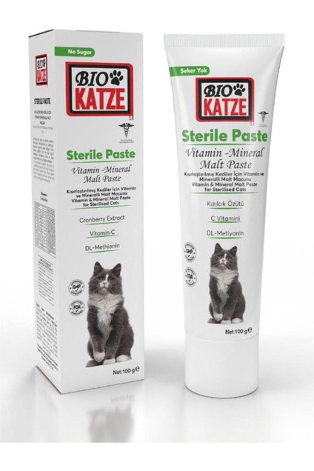 BİOKATZE Biokatze Sterile Paste Kısırlaştırılmış Kediler Için Vitamin ve Mineralli Malt Macunu 100gr