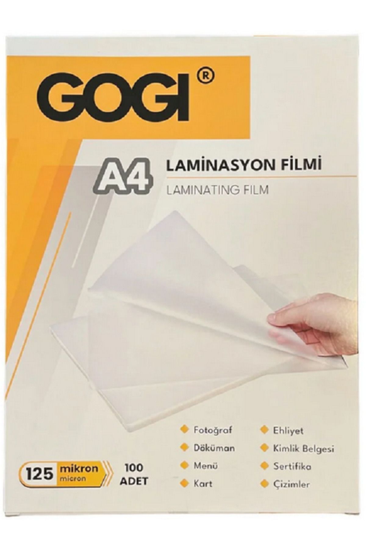 gogi A4 Laminasyon Filmi 125 Mikron 100'lü Paket