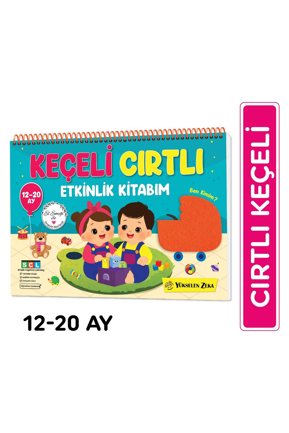 yükselen zeka İlk Cırt Cırtlı - Keçeli Etkinlik Kitabım (12-20 AY)