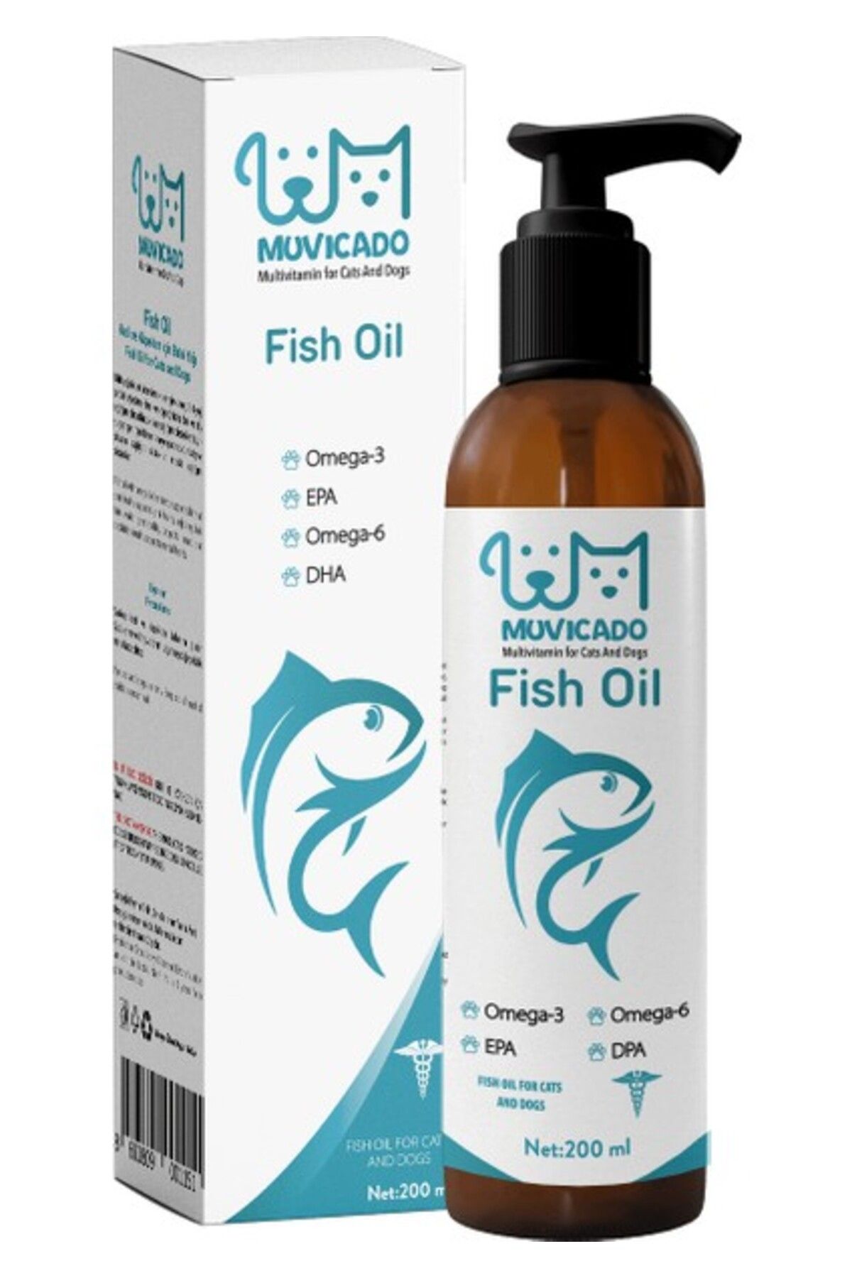 Furlo Muvicado Fish Oil - Kedi ve Köpekler Için Omega 3 ve Omega 6 Balık Yağı 200 ml
