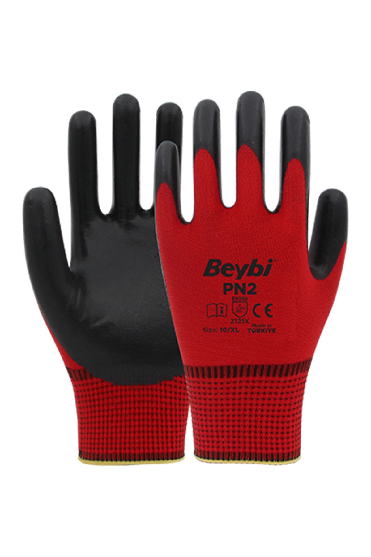 Beybi PN2 Polyester Örme Nitril Eldiven - 96 Çift