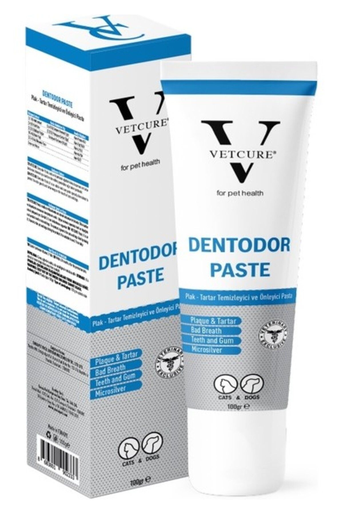 Vetcure Dentodor Kedi ve Köpek Ağız Kokusu Giderme ve Tartar Desteği Paste 100 gr