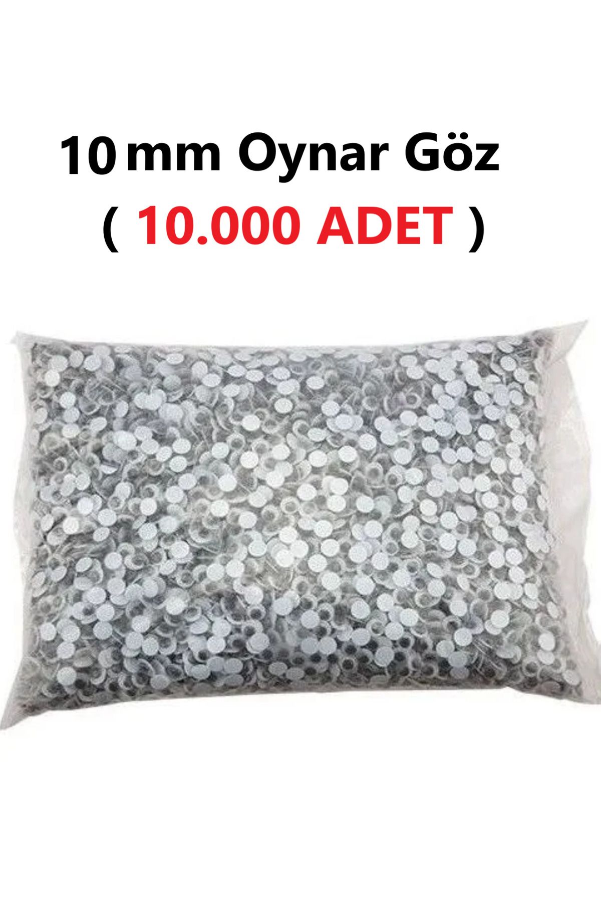 TİFOYS ( 10.000 ADET ) 10 mm Oynar Siyah Göz Hobi Tasarım Anasınıfı Kreş Etkinlik Elişi