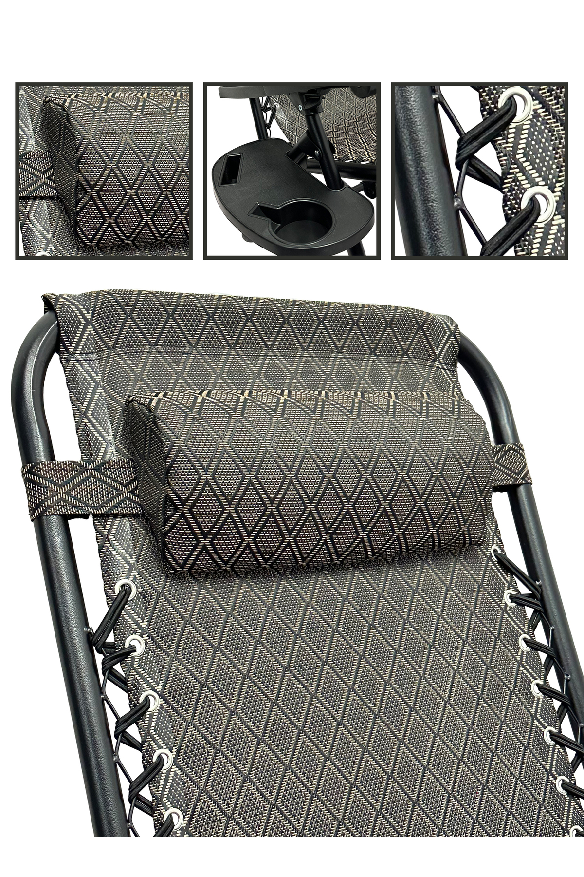 كرسي استلقاء للتشمس مكون من قطعتين مع مسند ظهر ومسند قدم قابلين للتعديل، كرسي استلقاء للتشمس