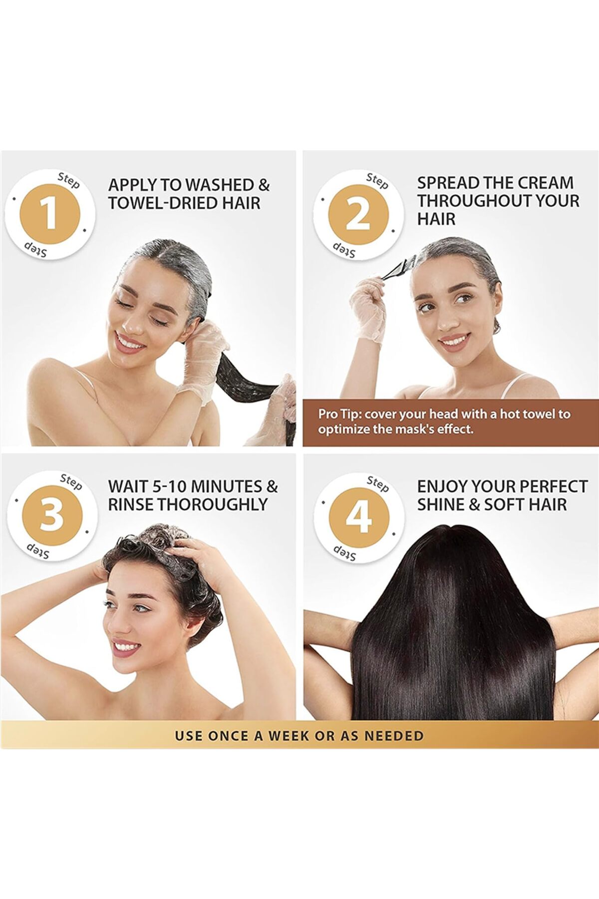 قناع الشعر لإصلاح الشعر وترطيبه وتألقه مع مستخلص ا...