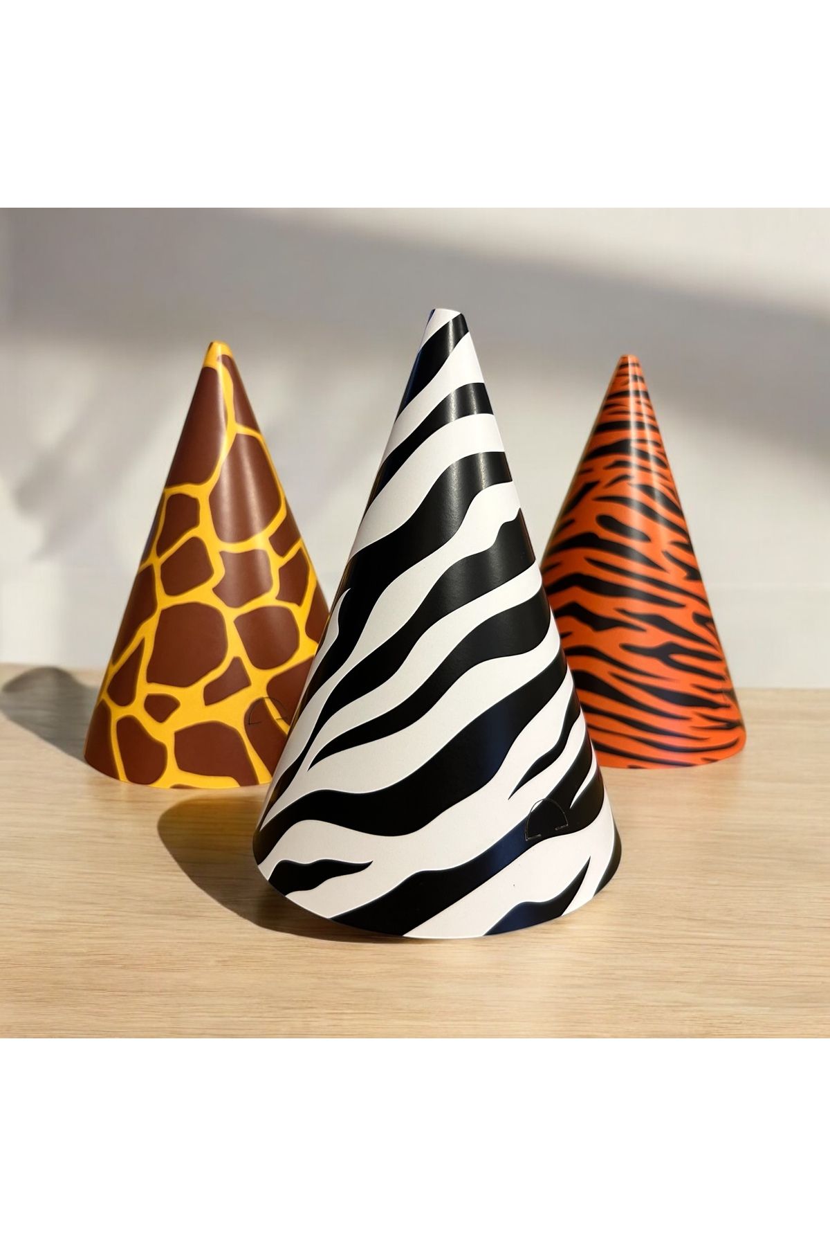 Partifabrik-Safari Themed Printed Cardboard Hat 3 Pieces 3