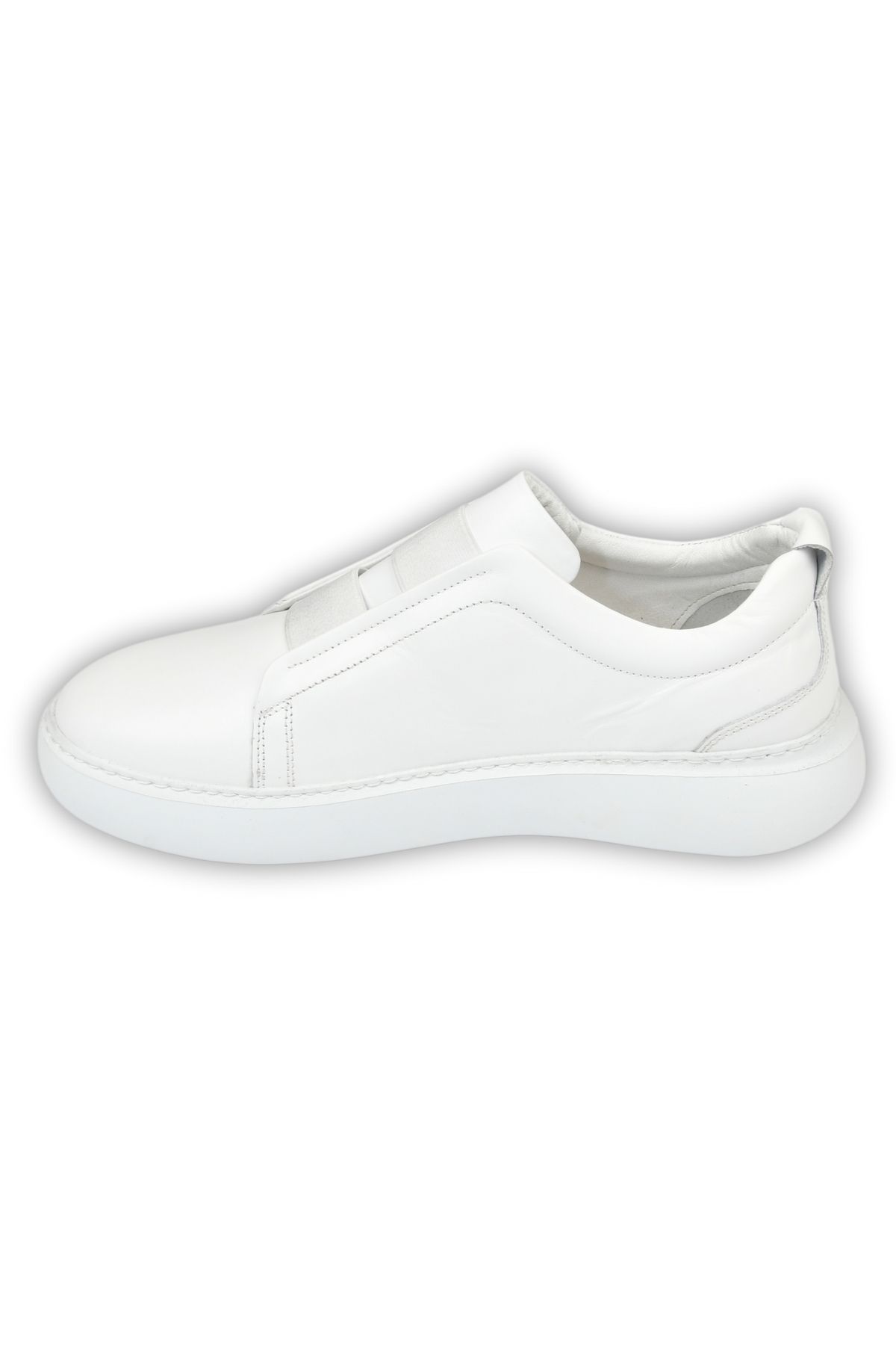 DeepSEA-Men's White Front Banded Eva Sole Original Leather Orthopedic Sole Casual Shoes Sneaker 25099 6