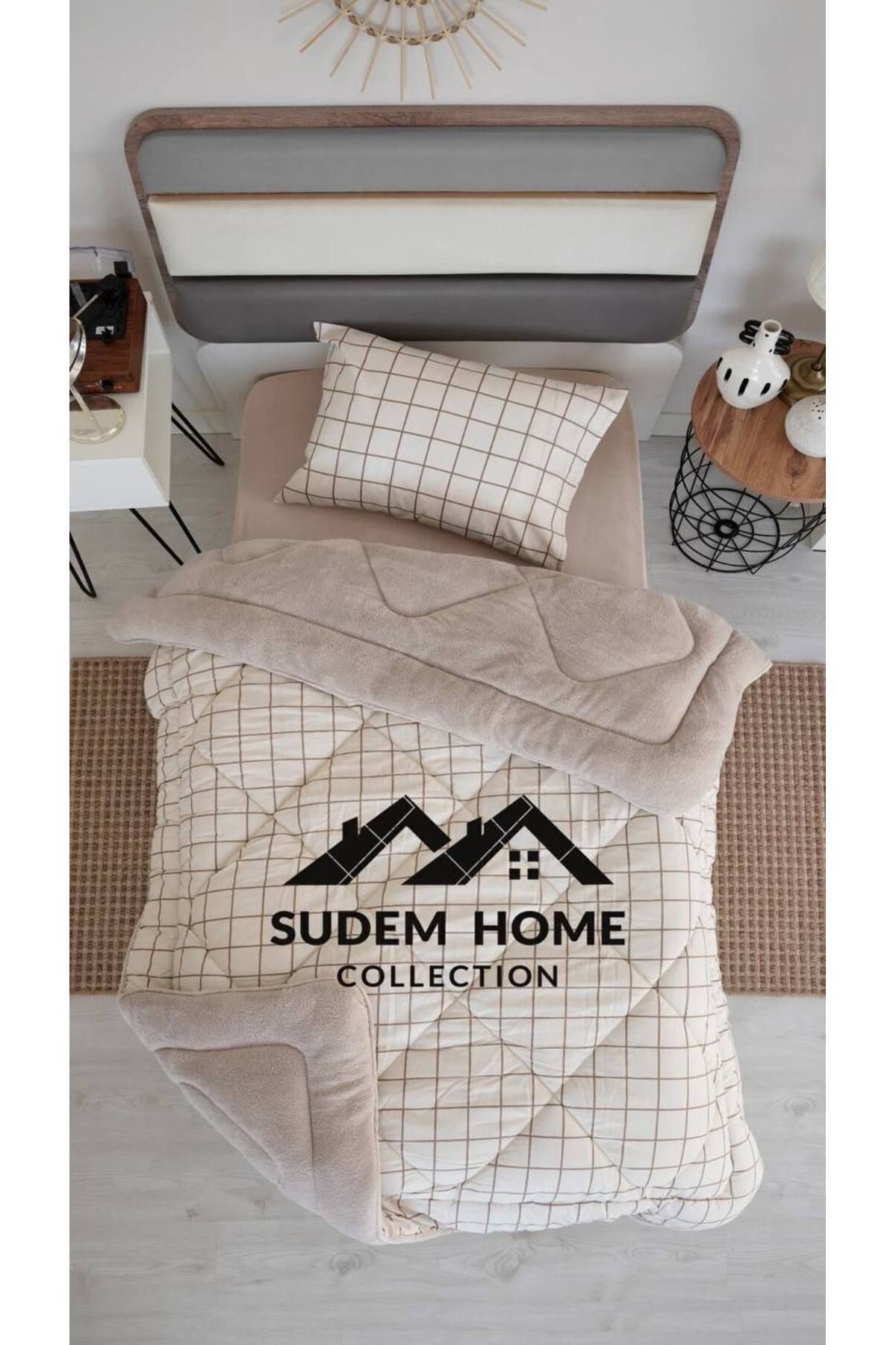 Sudemhome-Single Double-Sided Plush Welsoft Quilt and Pillow Case Fluffy Fleece Wellsoft Soft Quilt 4