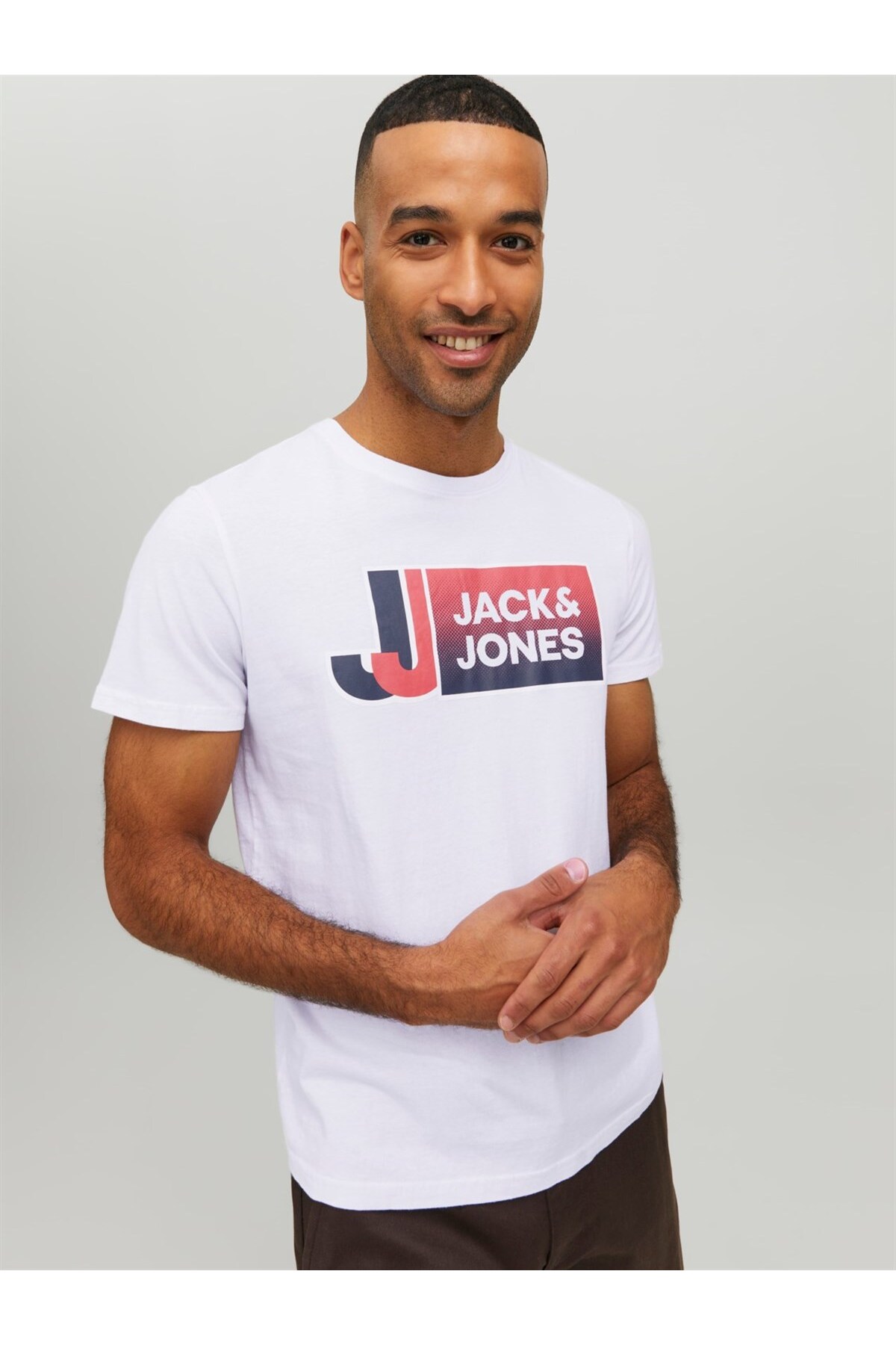تی شرت مردانه جک اند جونز مدل Jcologan یقه گرد Ss23 کد 12228078 جک اند جونز تی شرت Jack & Jones
