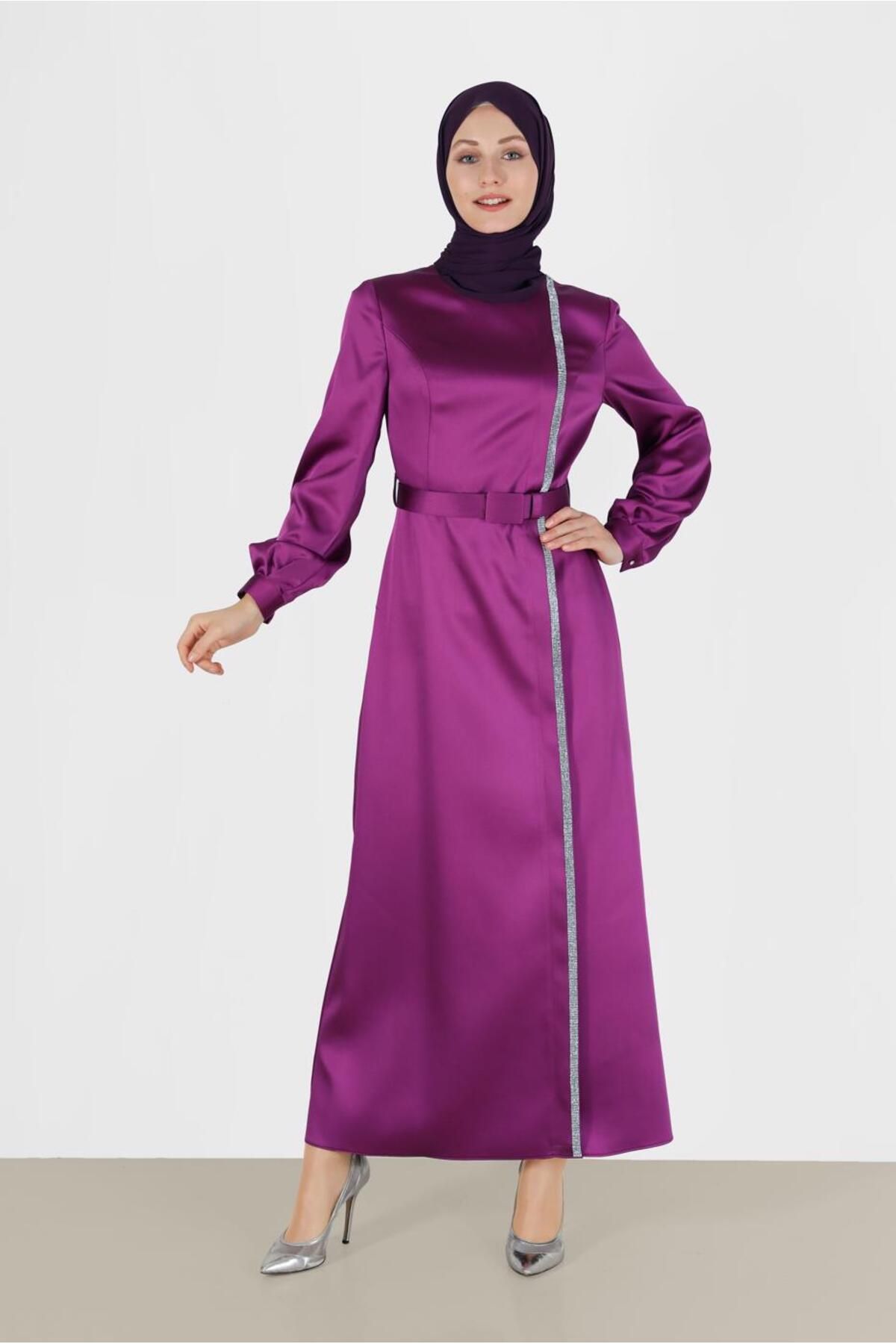 لباس ساتن طرح دار سنگی 42417 Alvina