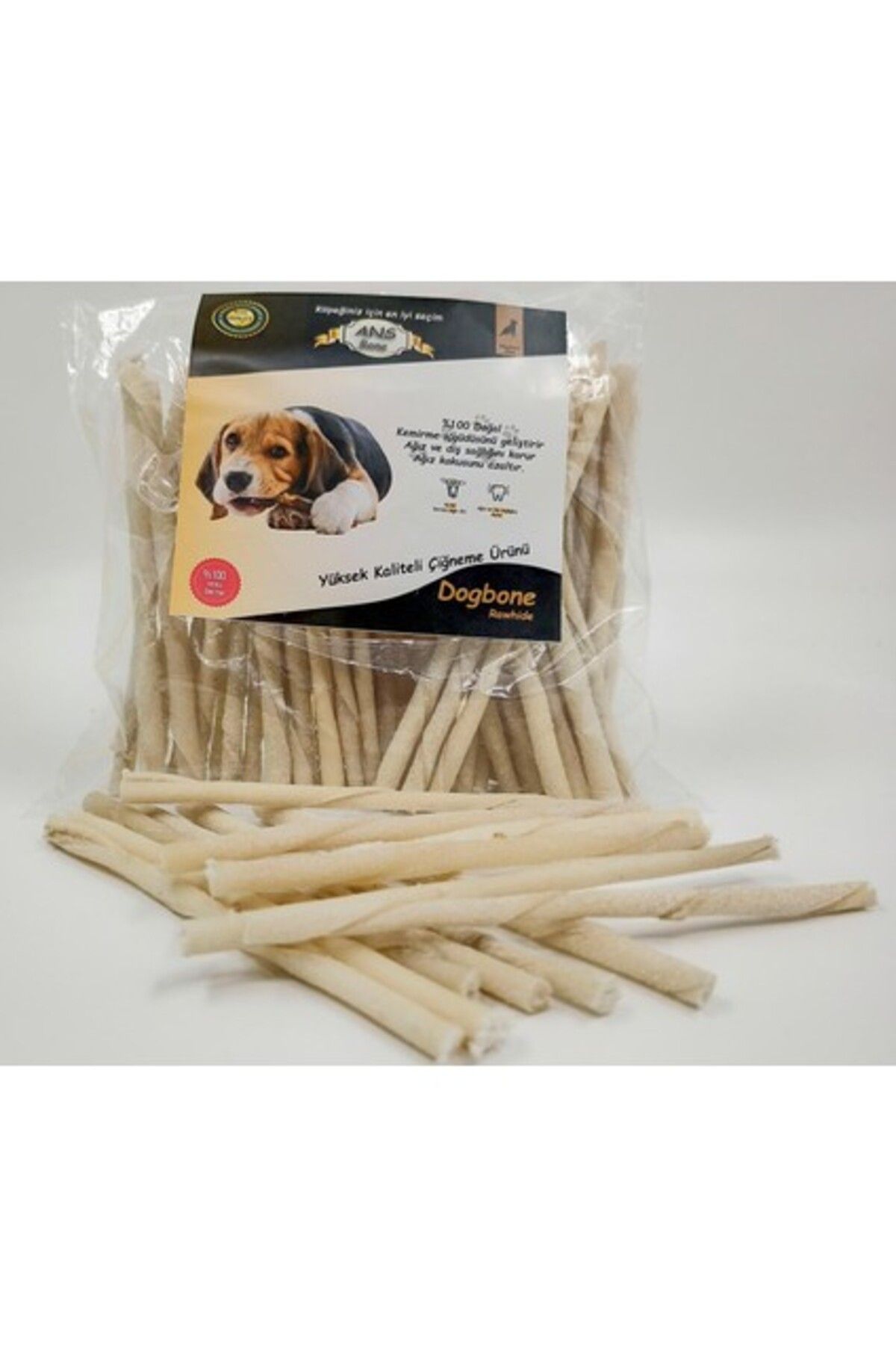 Ans Puppy Burgu Beyaz Çubuk Kemik Eko 50'li Torba Çiğneme Kemiği