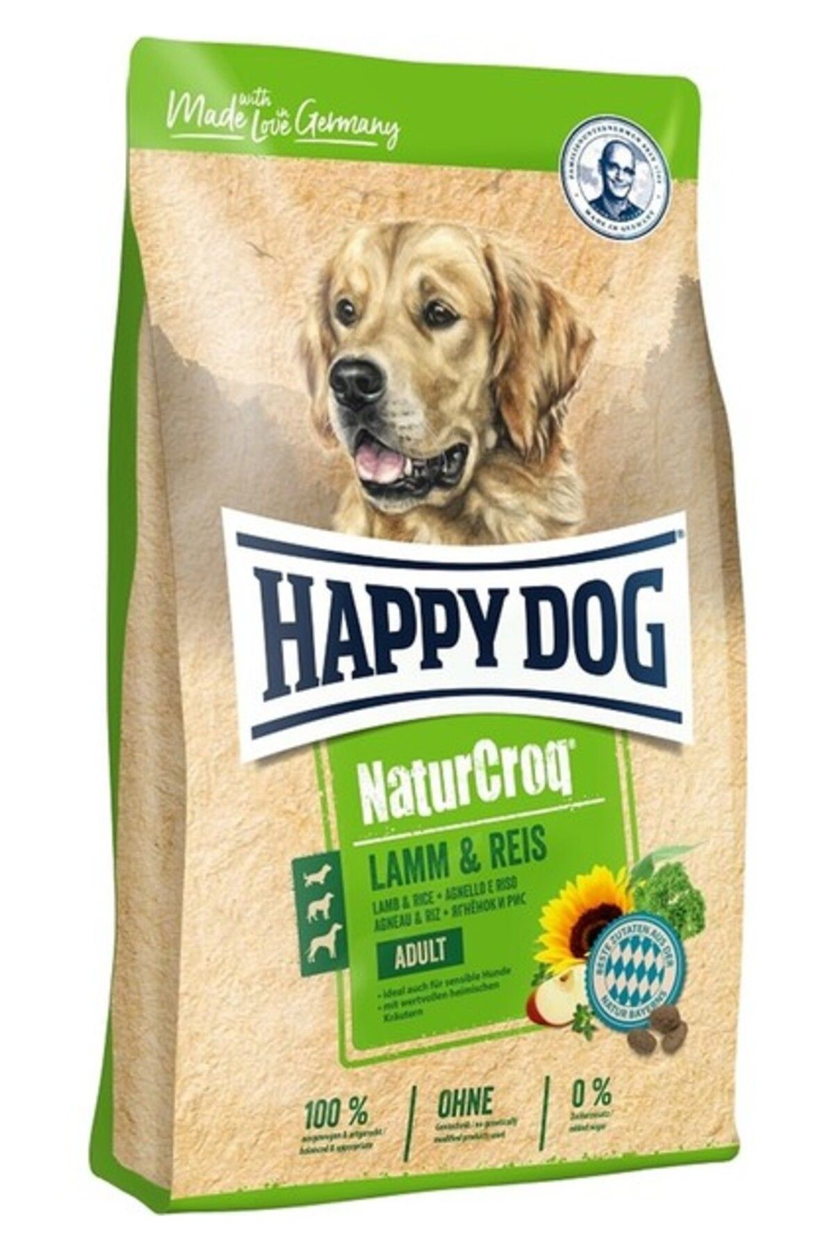 Orqinel Happy Dog Naturcroq Kuzu ve Pirinçli Yetişkin Köpek Maması 15 kg