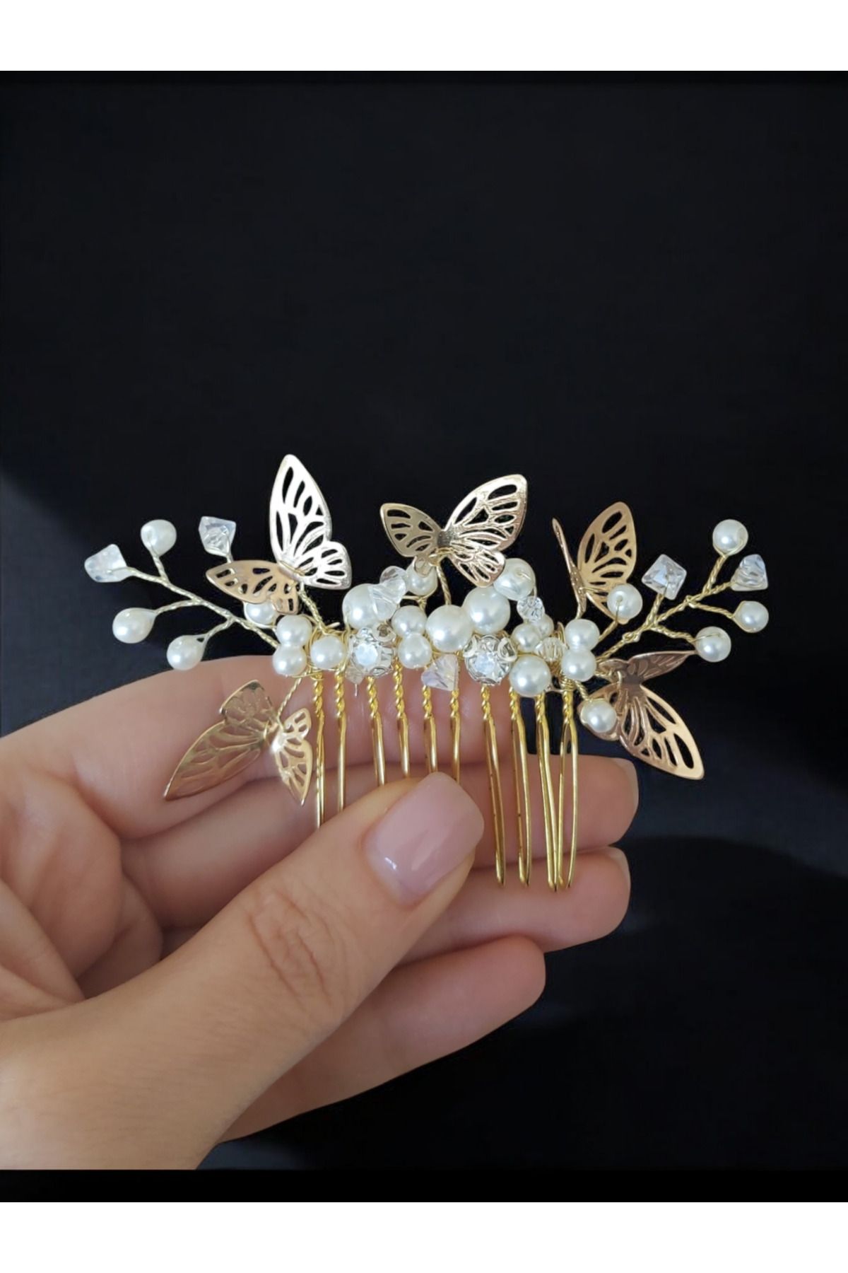 Eva Flore-Butterfly Pearl Comb Buckle 3