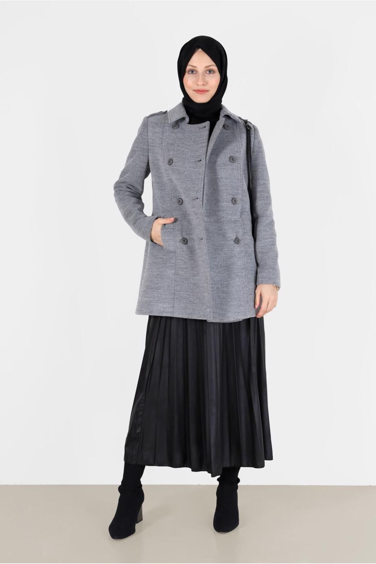 کت جیبی با جزئیات دکمه 90243 Alvina