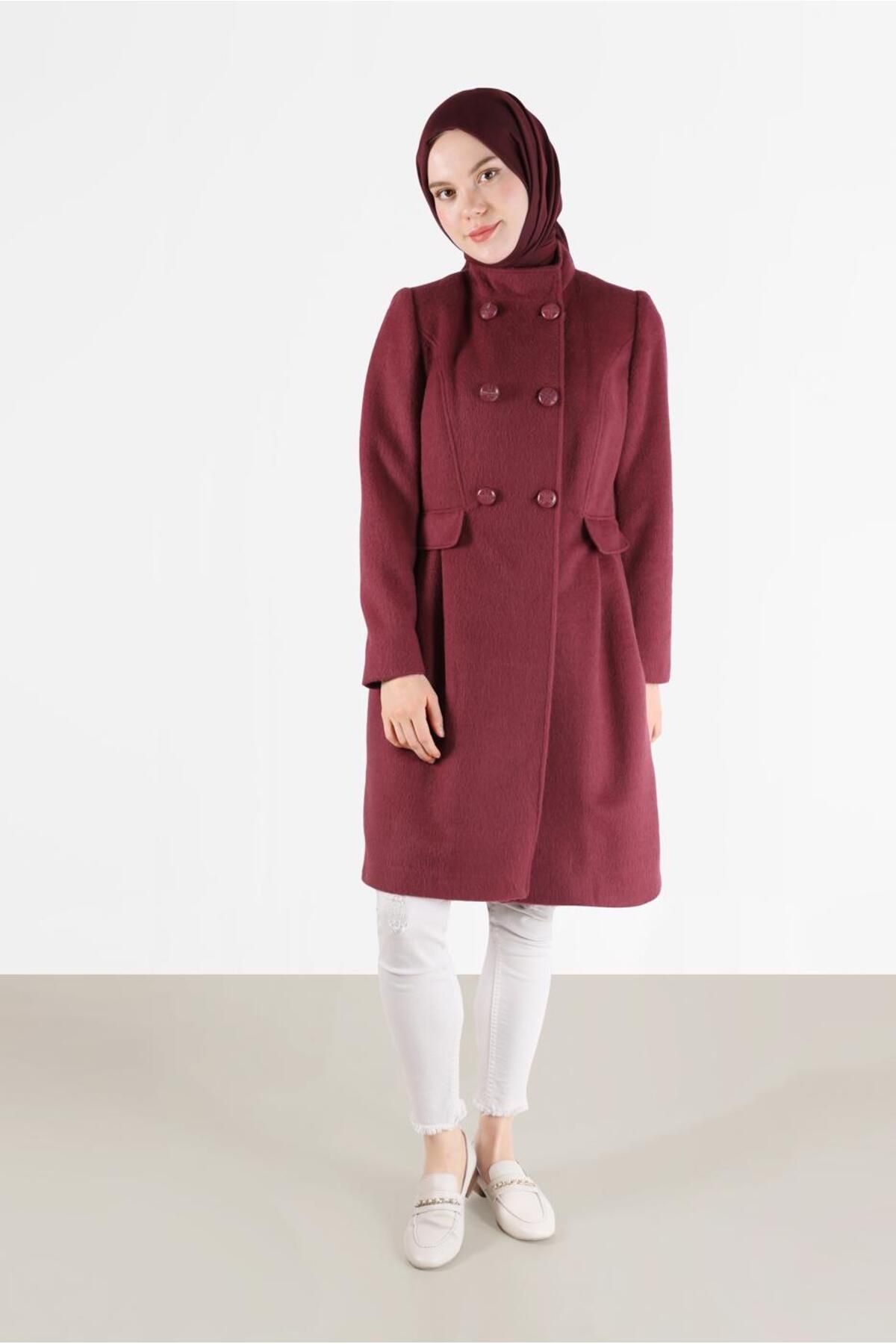 مانتو جیبی دکمه دار 90253 Alvina