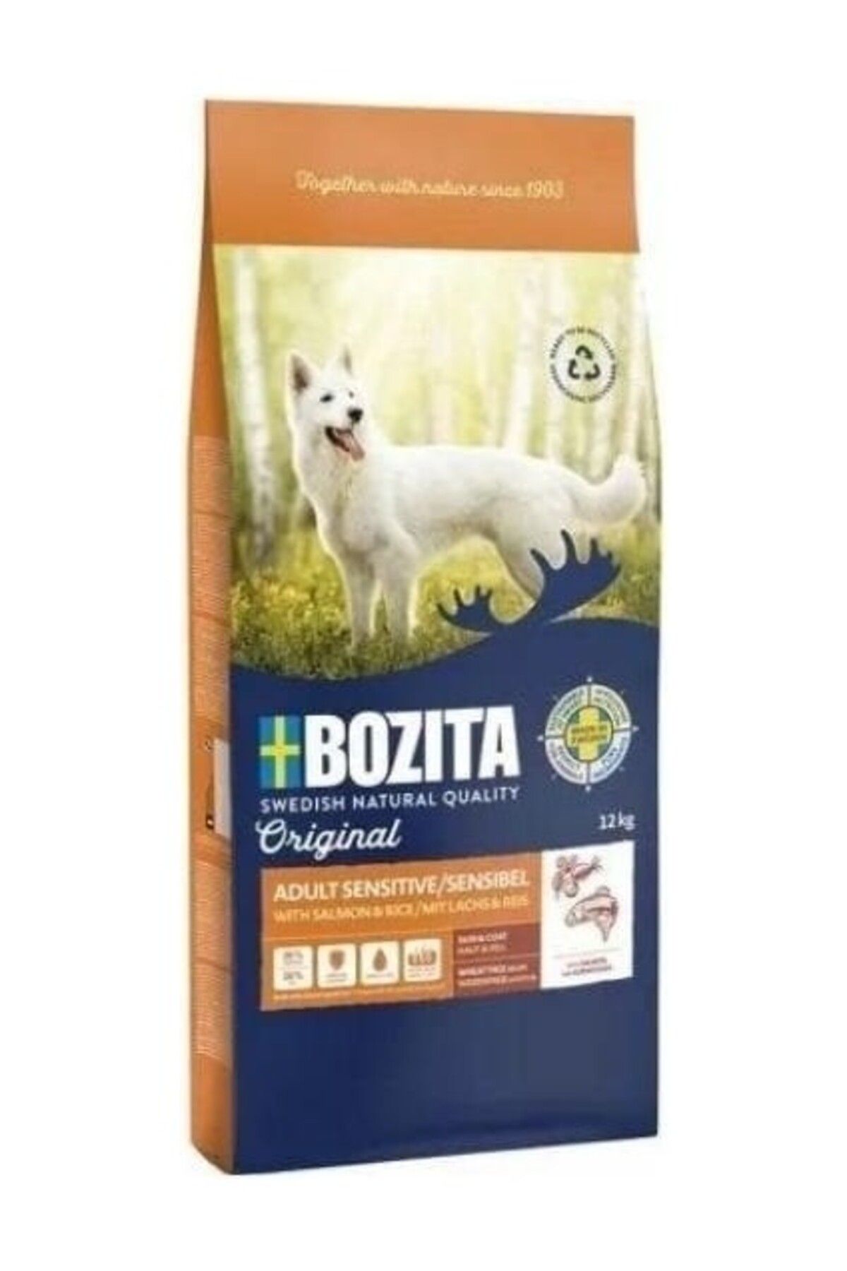 Bozita Original Adult Sensitive Somonlu ve Pirinçli Yetişkin Köpek Maması 12 kg