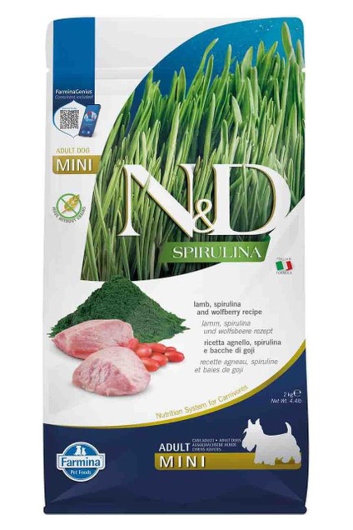 N&D Nd Spirulina Takviyeli Tahılsız Kuzulu Küçük Irk Yetişkin Köpek Maması 2kg