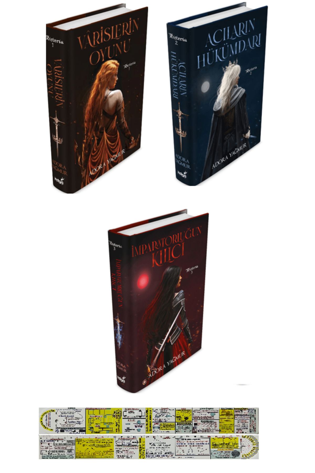 İndigo Kitap Varislerin Oyunu+Acıların Hükümdarı+İmparatorluğun Kılıcı 3 Kitap Ciltli Adora Yağmur Set