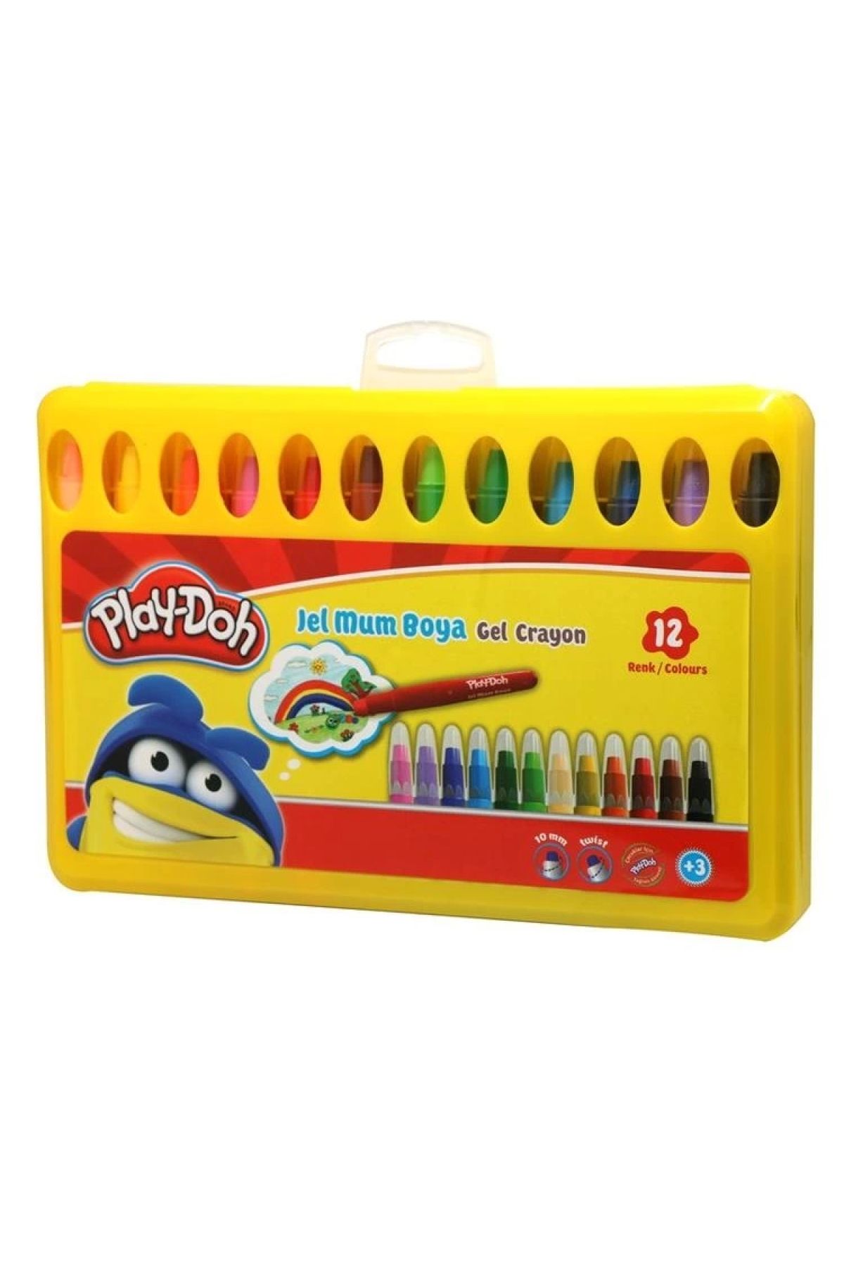 Play Doh PLAY-DOH JEL MUM BOYA - GEL CRAYON PLASTİK KUTU 12 RENK PLAY-CR014