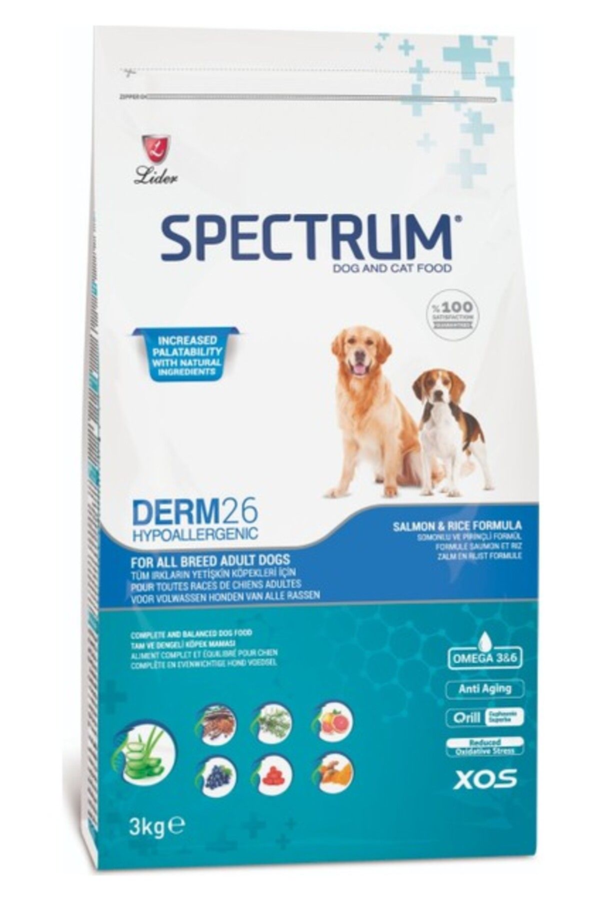 Spectrum Derm 26 Balıklı Hypo-Allergenic Yetişkin Köpek Maması 3kg