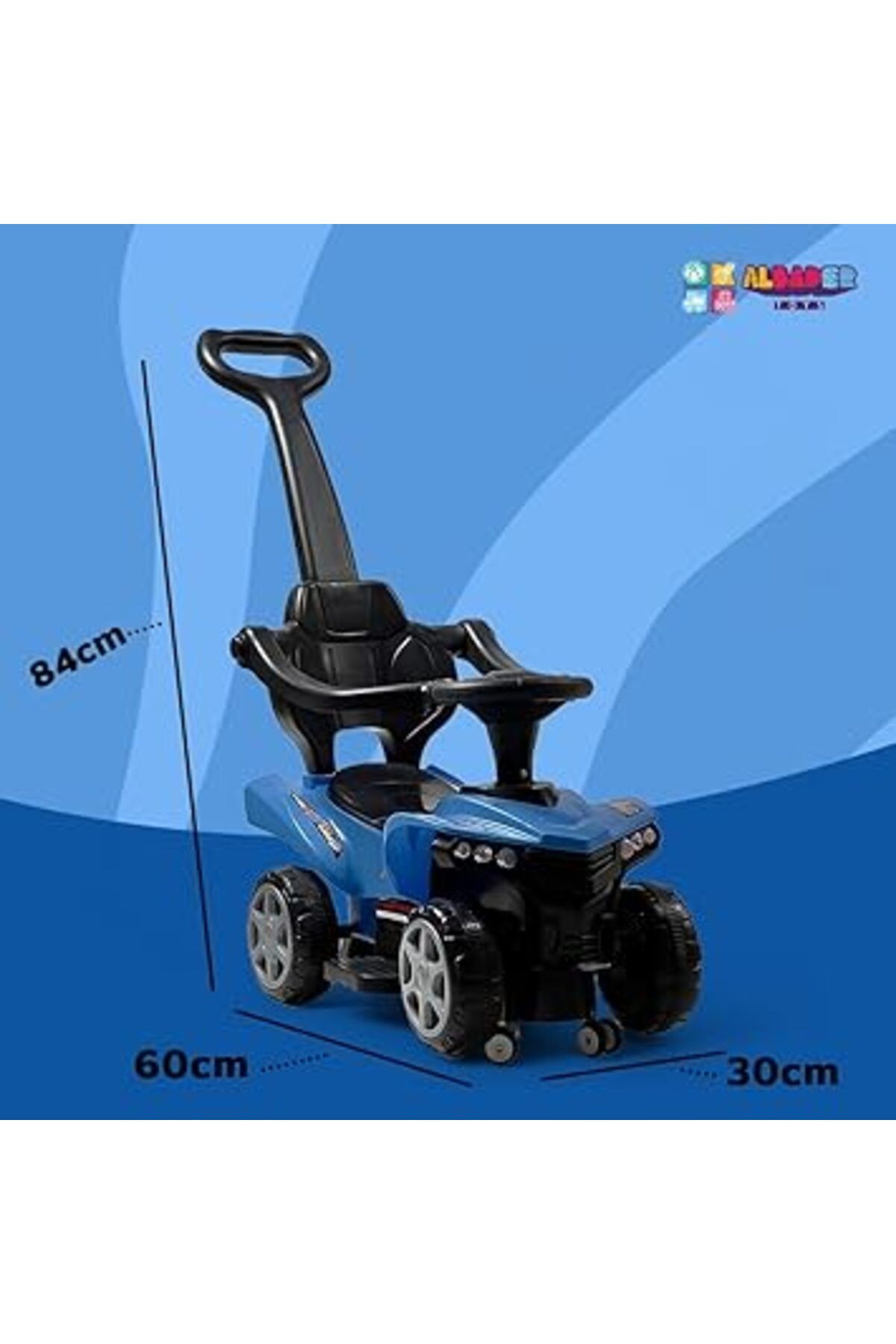ALBADER-Hummer 3-In-1 Push Car - Kids 3 in 1 Ride on Car, Push Ride on Car For Kids 4