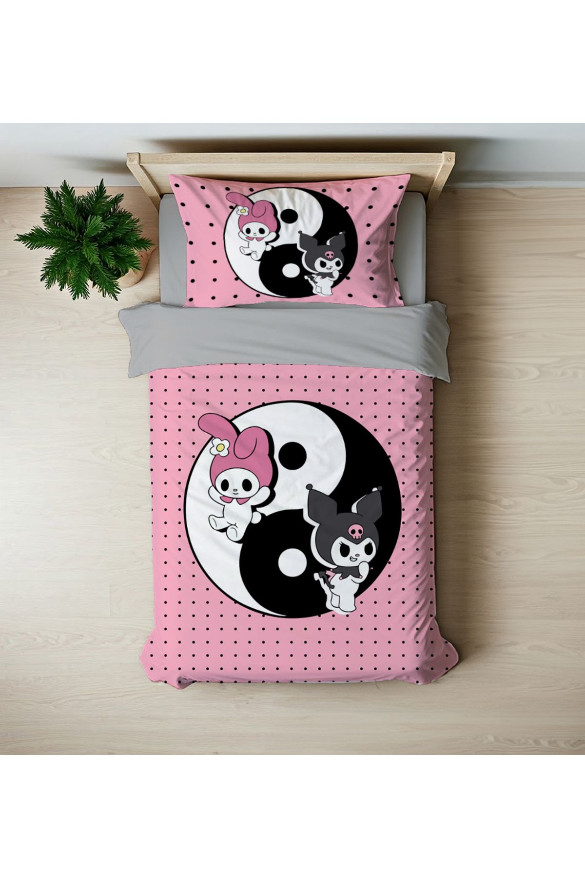 hediyechy GİFT DUVET COVER KUROMİ 3D BASKILI Tek Kişilik Nevresim Takımı