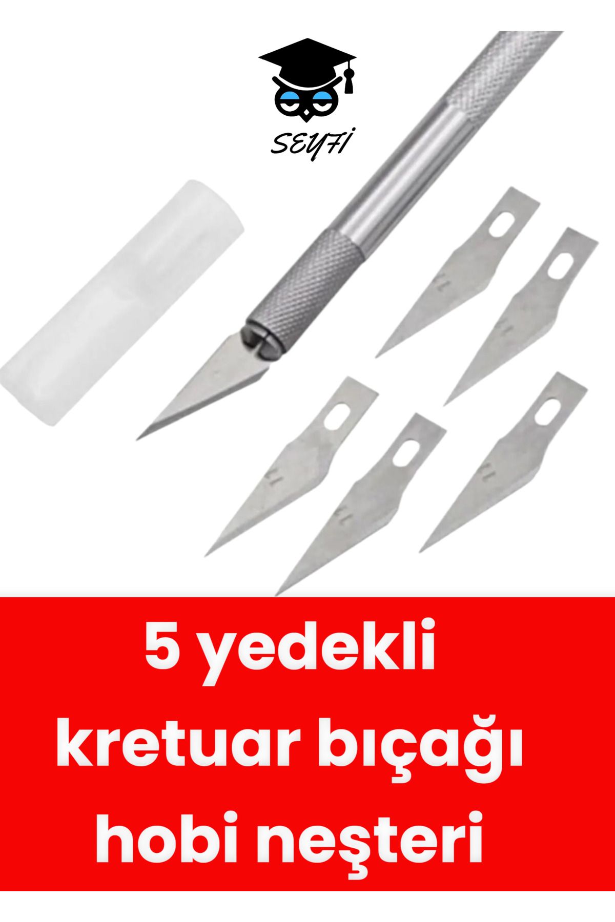 SEYFİKİRTASİYE 5 yedekli kretuar bıçağı hobi neşteri