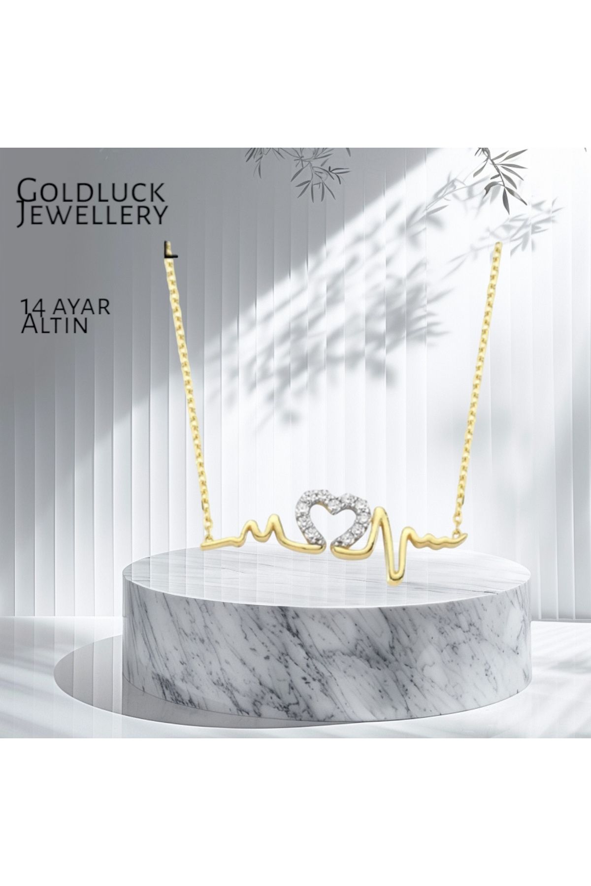 GOLDLUCK 14 Ayar 2,35 gr Altın Özel Tasarım Kolye