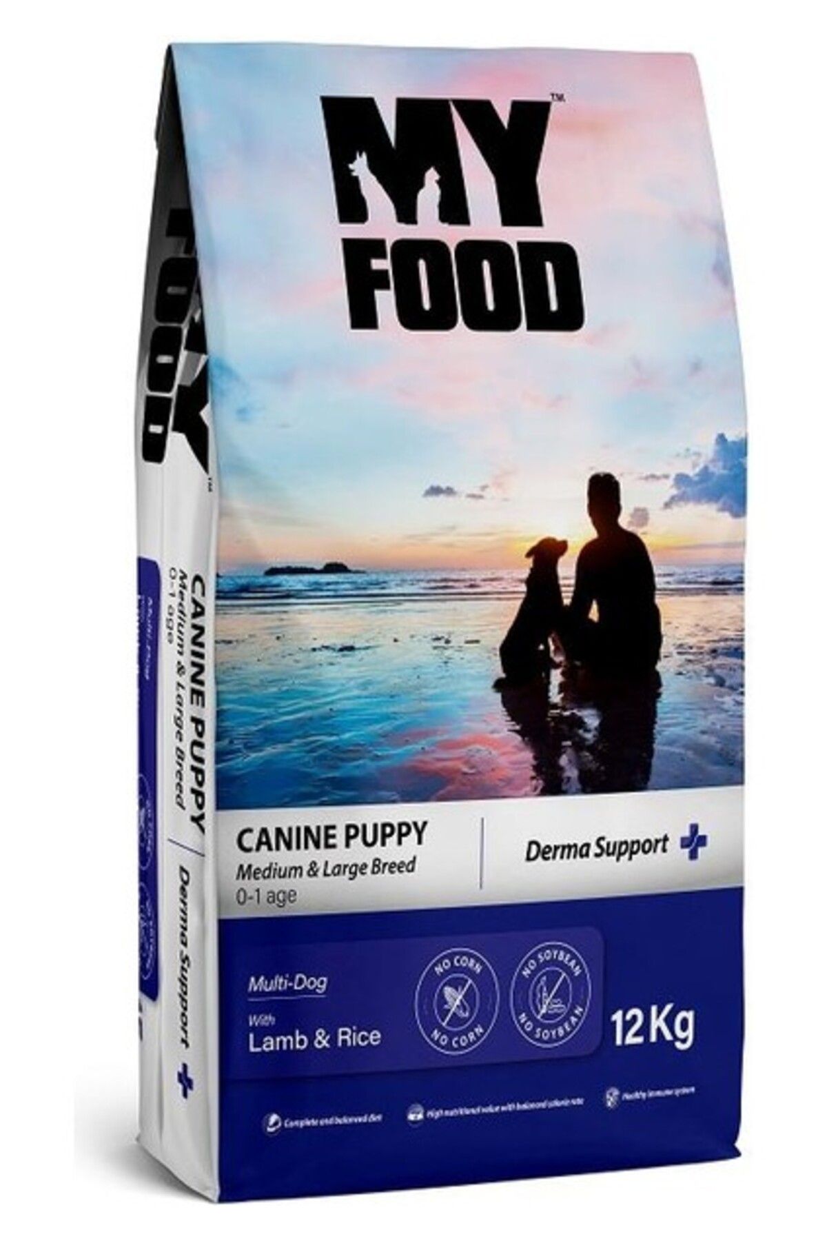 Orqinel My Food Kuzulu Pirinçli Yavru Orta/büyük Irk Köpek Maması Derma Support 12 kg