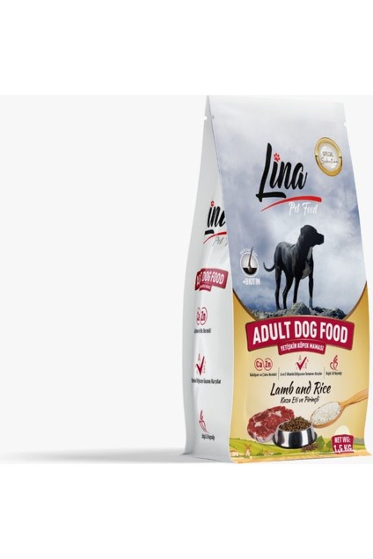 Orqinel Lina Kuzu Etli Pirinçli Yetişkin Köpek Maması 1.5 kg