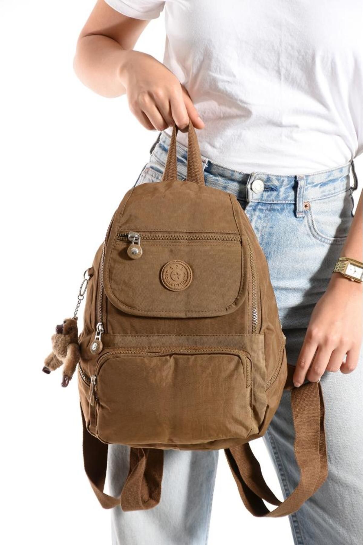 Baginn Kadın Sırt Çantası Kapaklı Model 30*25 Cm Hafif Klinkır Kumaş Spor Çantası Günlük Çantası