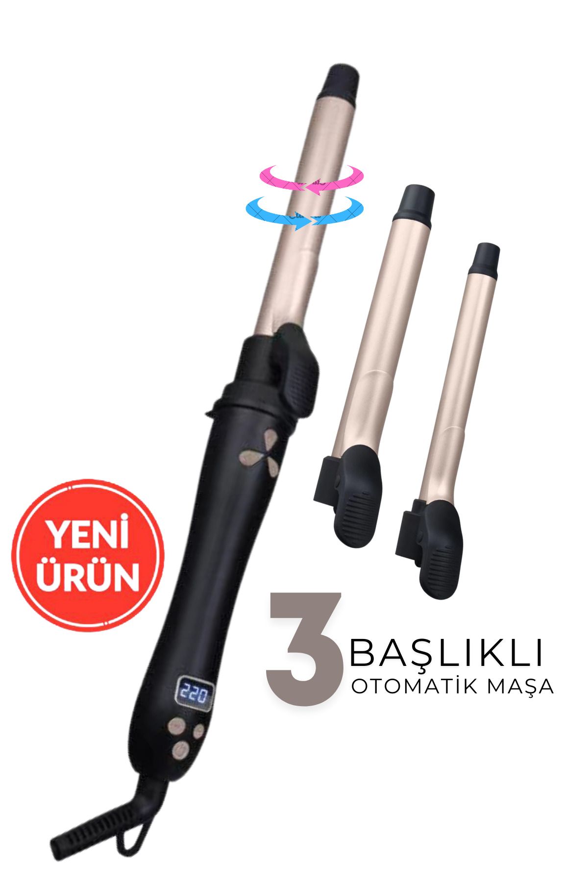 Shibowavy 3 Başlıklı Klasik Tip Otomatik Maşa (19mm/25mm/32mm)