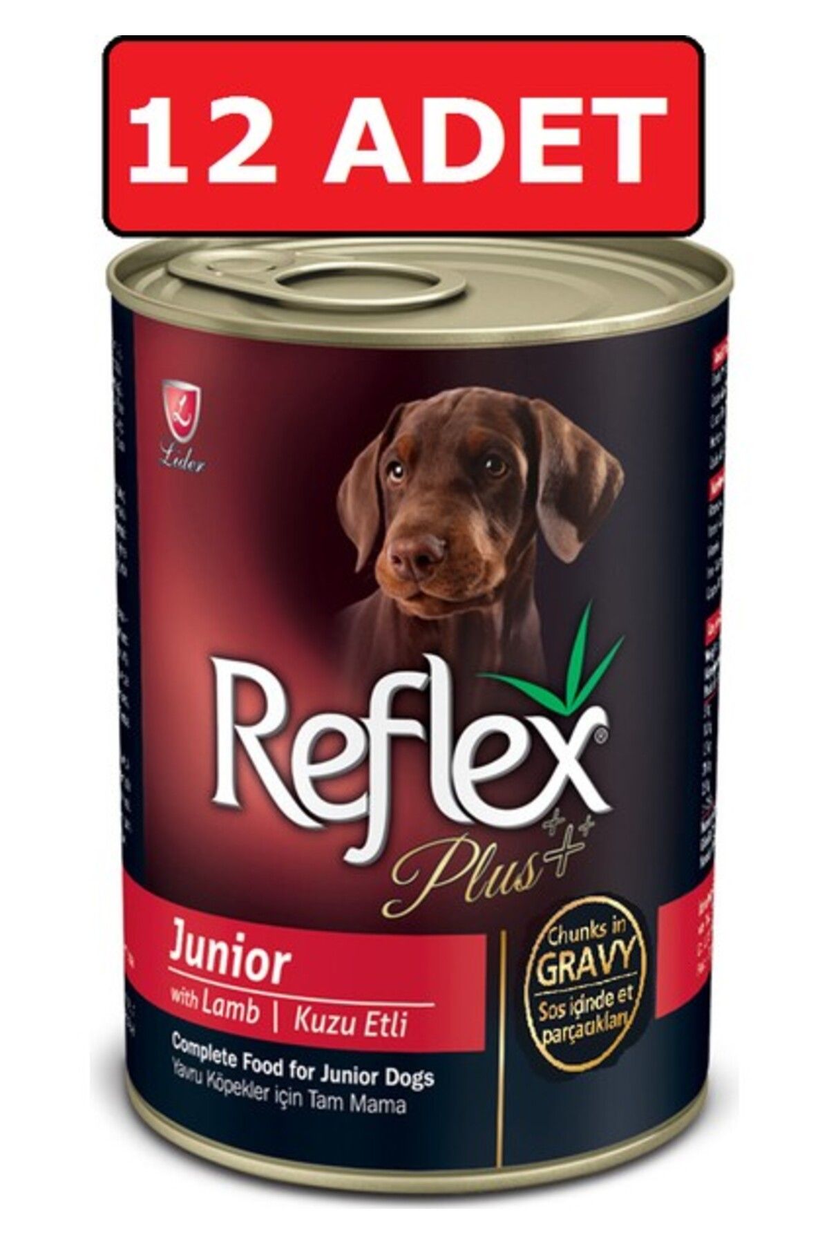 Reflex Plus Gravy Junior Kuzulu Parça Etli Yavru Köpek Konservesi 415 gr X 12 Adet Yaş Mama