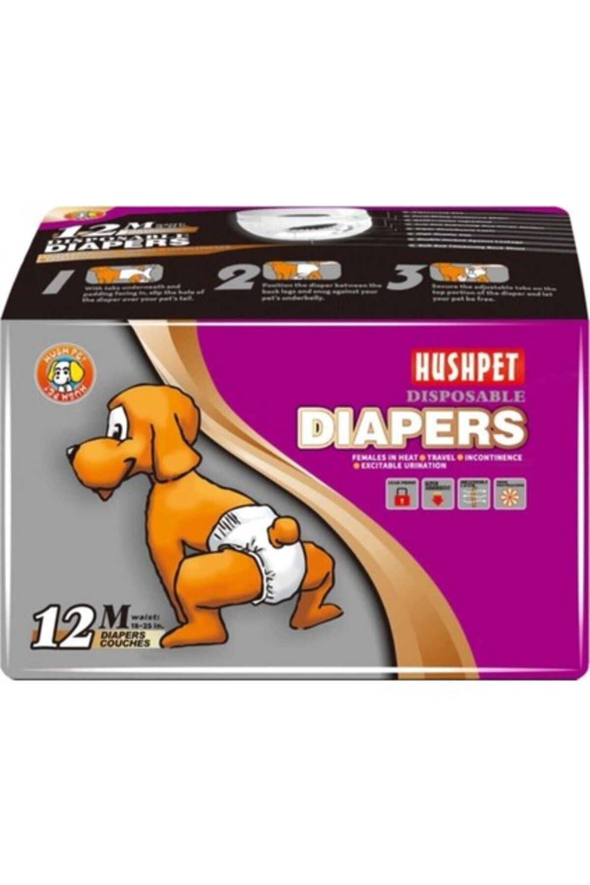 Hushpet Dişi Köpek Bezi Medium 12'li