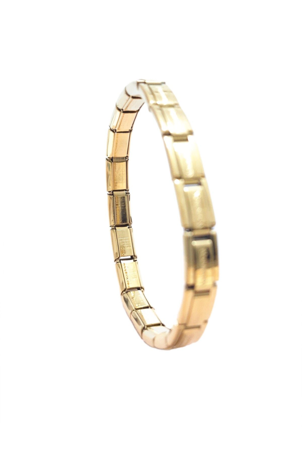 Tasarım Çelik Bileklik İnce İtalyan Charm Model Unisex Erkek Kadın 3 mm 18 cm Altın Sarısı (Gold)